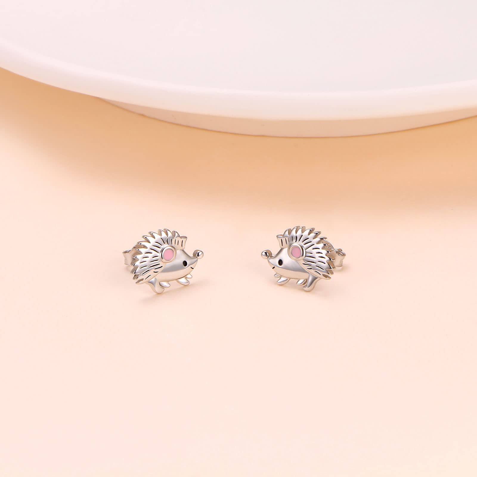 Sterling Silver Hedgehog Jewelry Set for Women - Hypoallergenic Hedgehog Earrings, Necklace & Bracelet Gifts for Teen Girls & Hedgehog Lovers | Perfect for Birthday, Anniversary & Animal-Themed Fashion Accessories