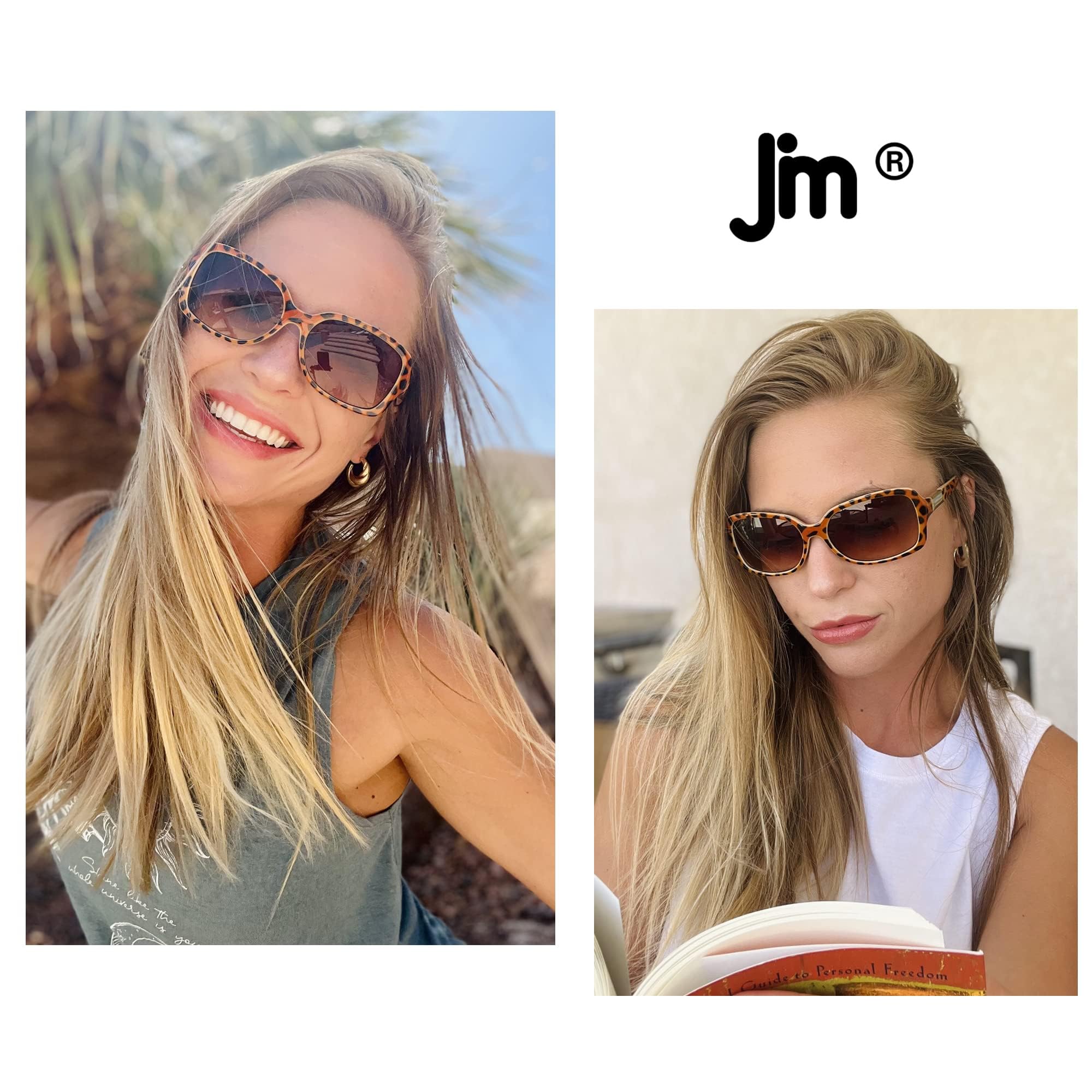JM Classic Bifocal Reading Glasses for Women - Square Stylish Gradient Sunglasses Readers +3.5 Strength in Tortoise Frame | Perfect for Reading, Outdoor Activities & Fashion Accessories