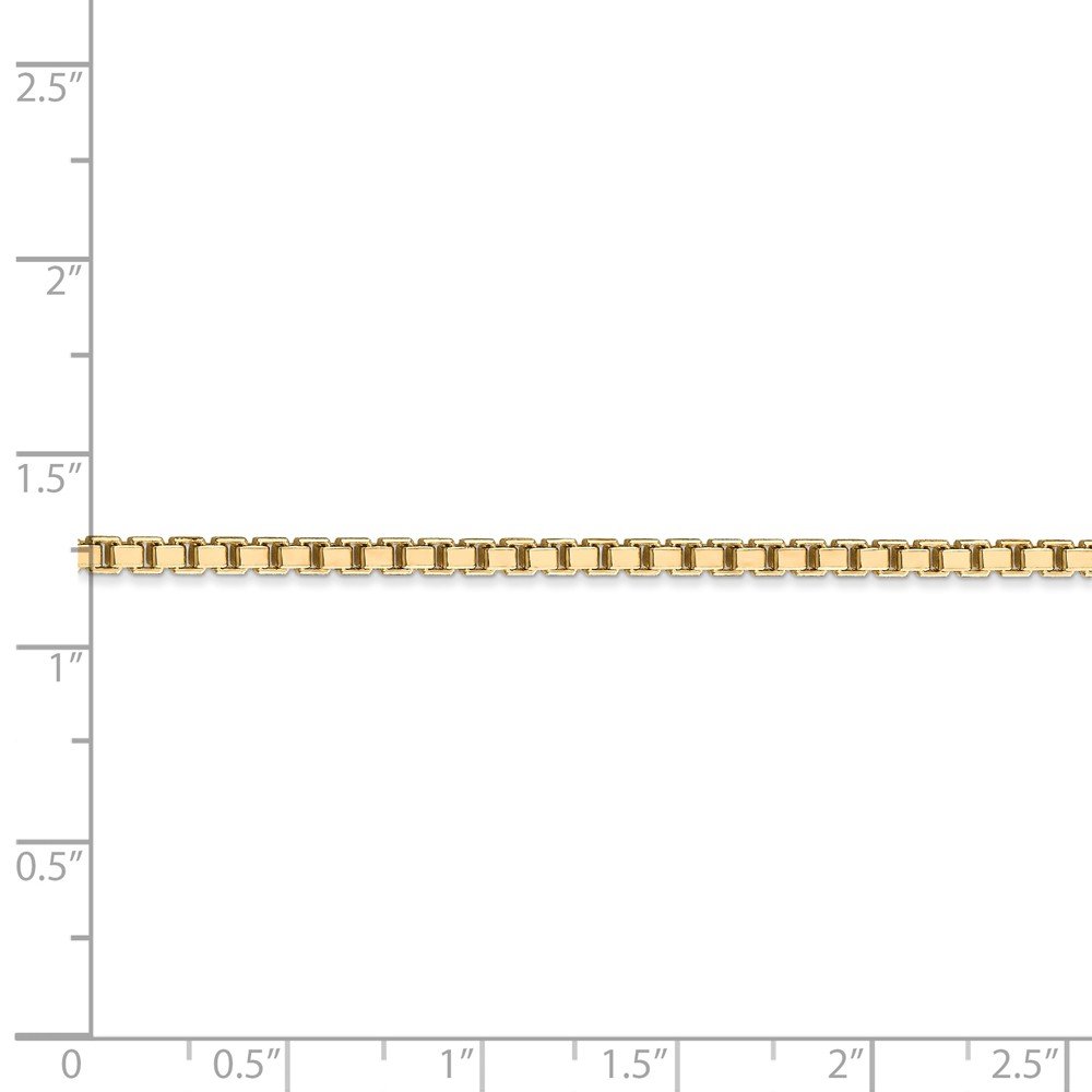 14K Solid Yellow Gold 2.5mm Box Chain Necklace with Lobster Clasp - Dainty Minimalist Jewelry for Women - Perfect for Everyday Wear, Gifts & Special Occasions