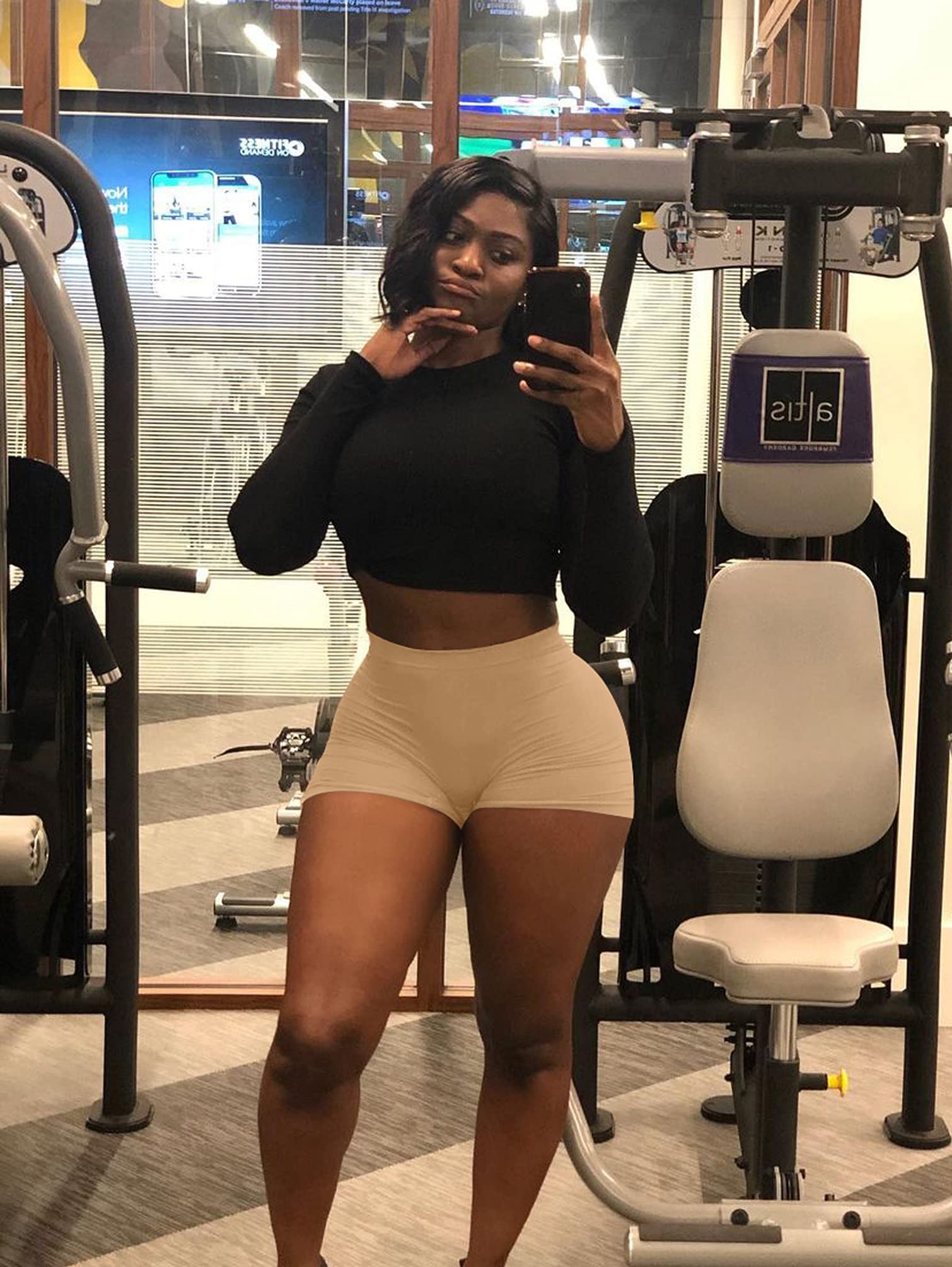 BORIFLORS Women's High Waisted Booty Shorts - Sexy Elastic Gym Workout Shorts for Yoga, Running & Biking | Perfect for Fitness, Lounge & Summer Outfits