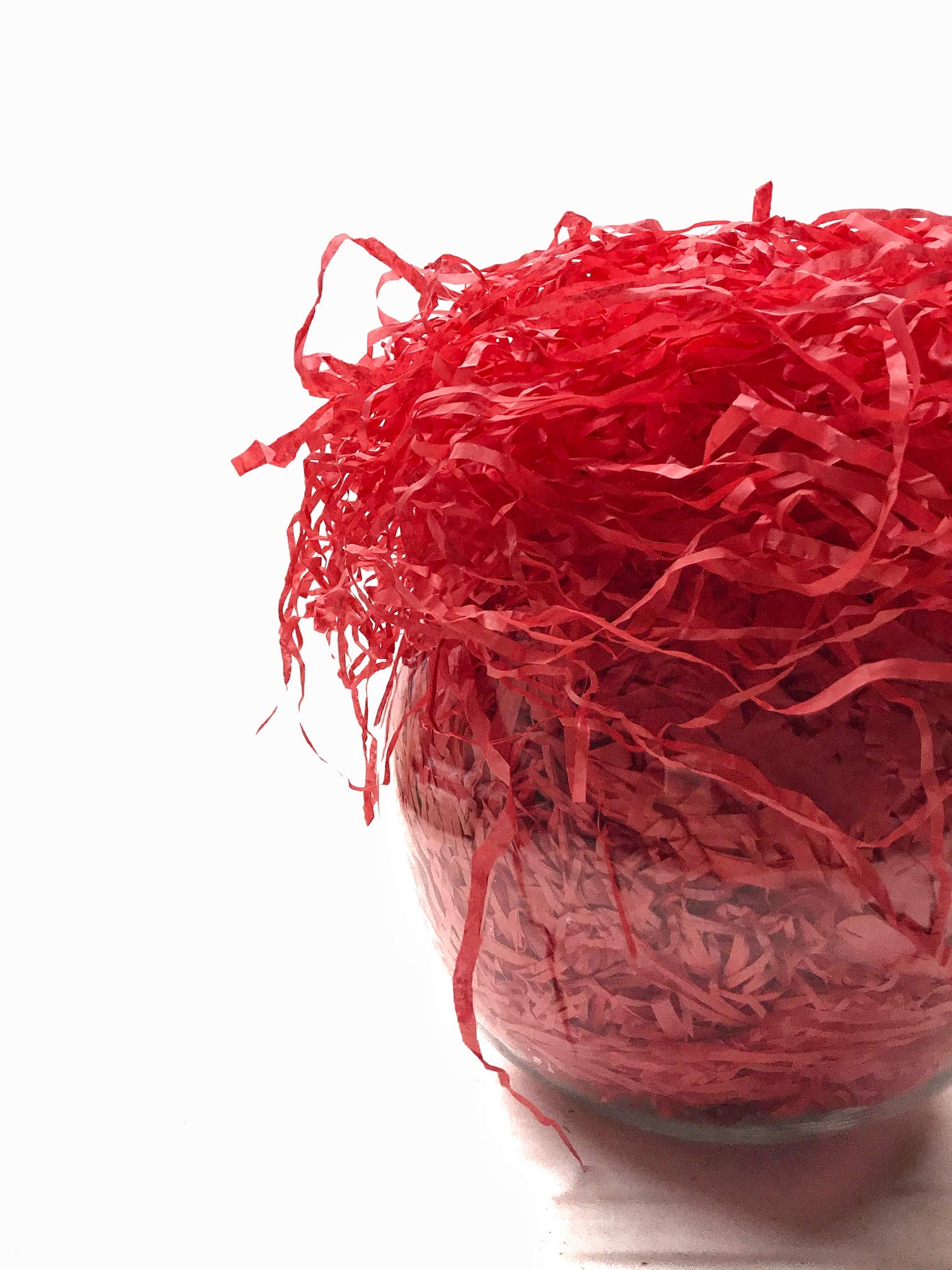 Eco-Friendly Shredded Paper Grass - 200g Gift Box & Basket Filler, Decorative Packaging Material for Parties, Easter, Christmas & DIY Crafts (Red)