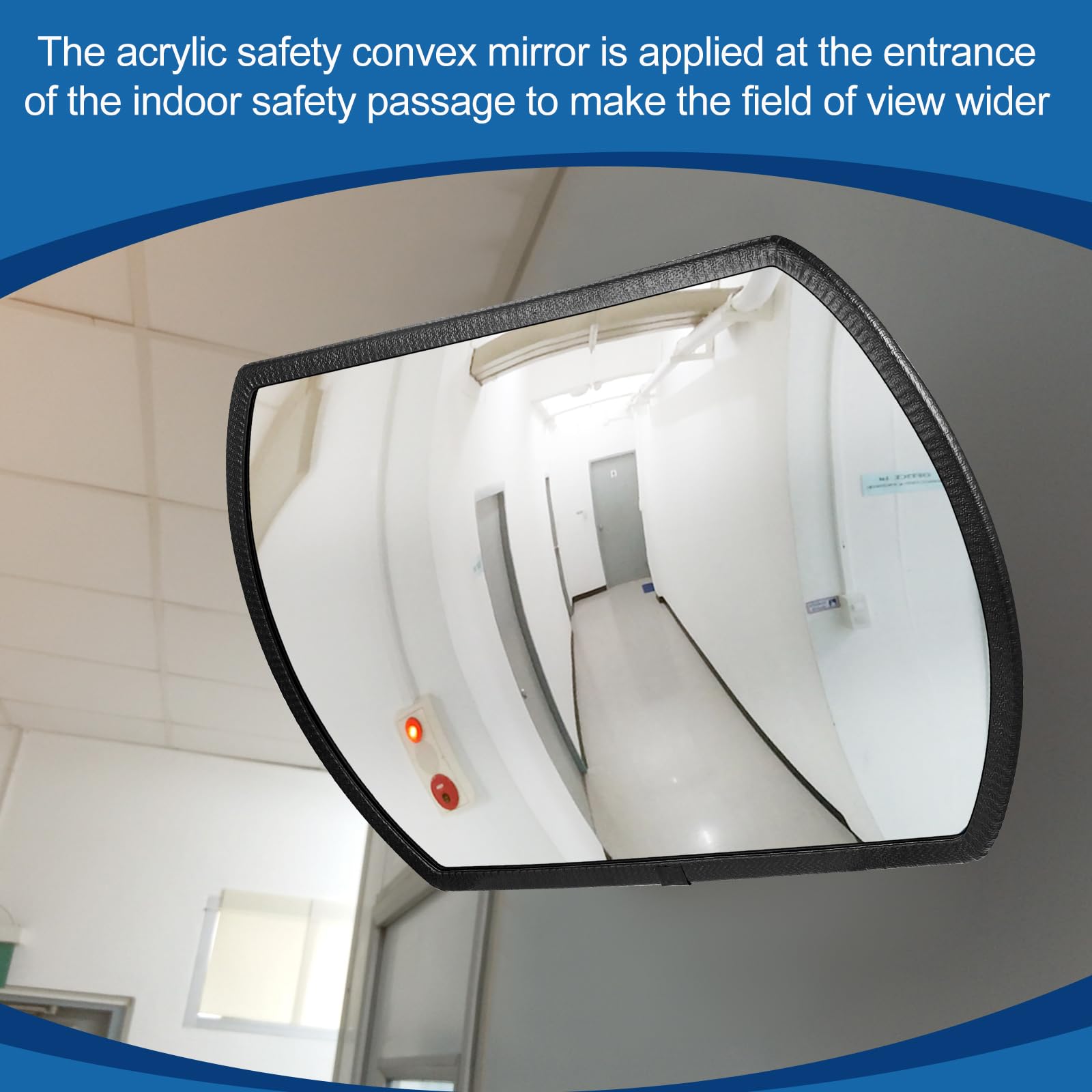 Geetery 2 Pack 24x15 Inch Acrylic Convex Security Mirror - Indoor/Outdoor Garage, Parking, Driveway Blind Spot Mirror with Protective Film for Wall Mount (Round Rectangular Design) - Perfect for Warehouse, Retail Stores & Home Safety