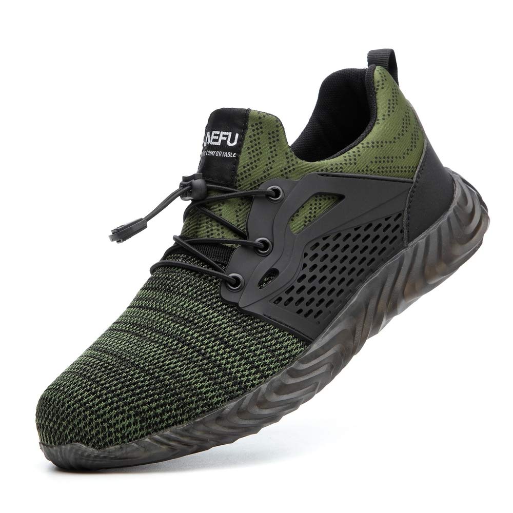 KINOW Steel Toe Safety Work Shoes for Men & Women - Slip Resistant, Lightweight Industrial Construction Sneakers for Outdoor Work & Athletic Activities | Perfect for Construction Sites, Warehouses & Heavy Duty Jobs