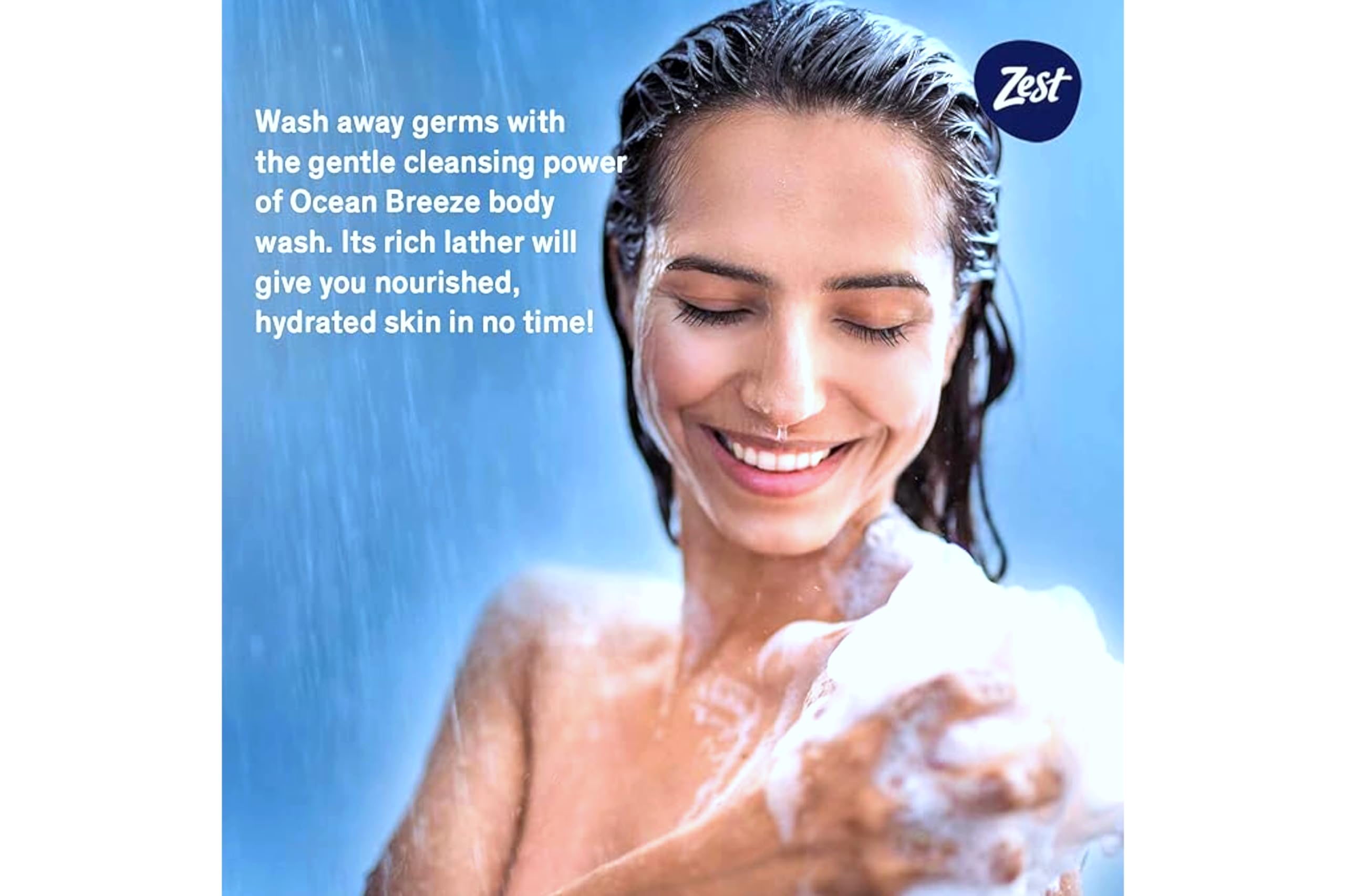 Zest Ocean Breeze Body Wash with Sea Minerals - Deep Cleansing & Moisturizing Shower Gel for Soft Smooth Skin - Refreshing Citrus Scent - 18 Fl Oz (Pack of 6) - Perfect for Daily Shower, Spa Day & Gym Bag Essential