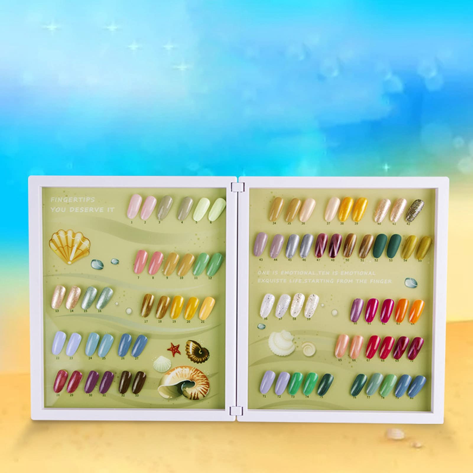 Ubersweet® Nail Art Display Book - Waterproof ABS Portfolio with Digital Marking Design | Portable Nail Polish Organizer for Salon Professionals & Nail Art Exhibitions | Perfect for Salon Displays, Trade Shows & Mobile Nail Technicians