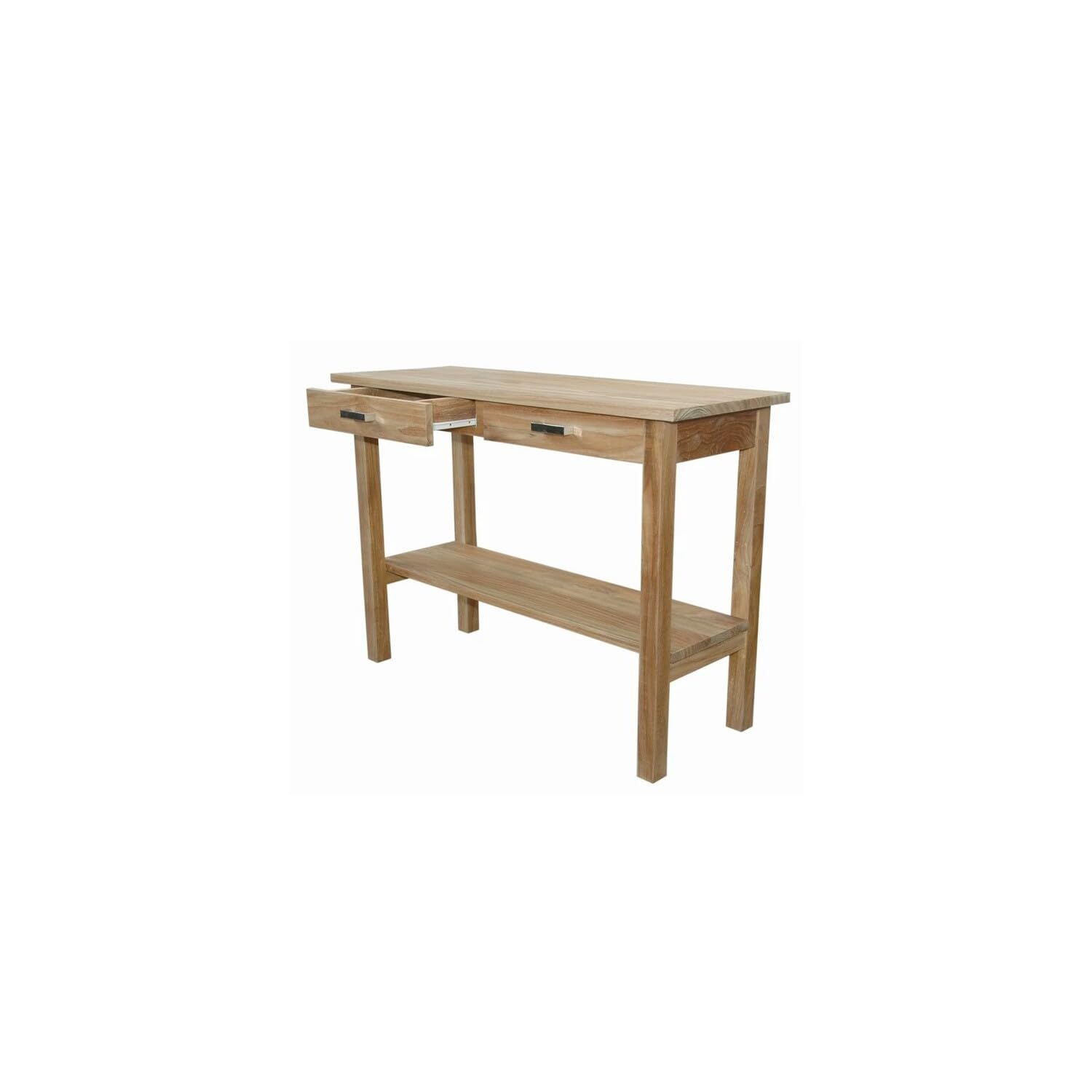 Anderson Teak Rectangular Serving Table with 2 Drawers & Shelf - Outdoor Patio Dining, Poolside Entertaining, Garden Party Buffet Table