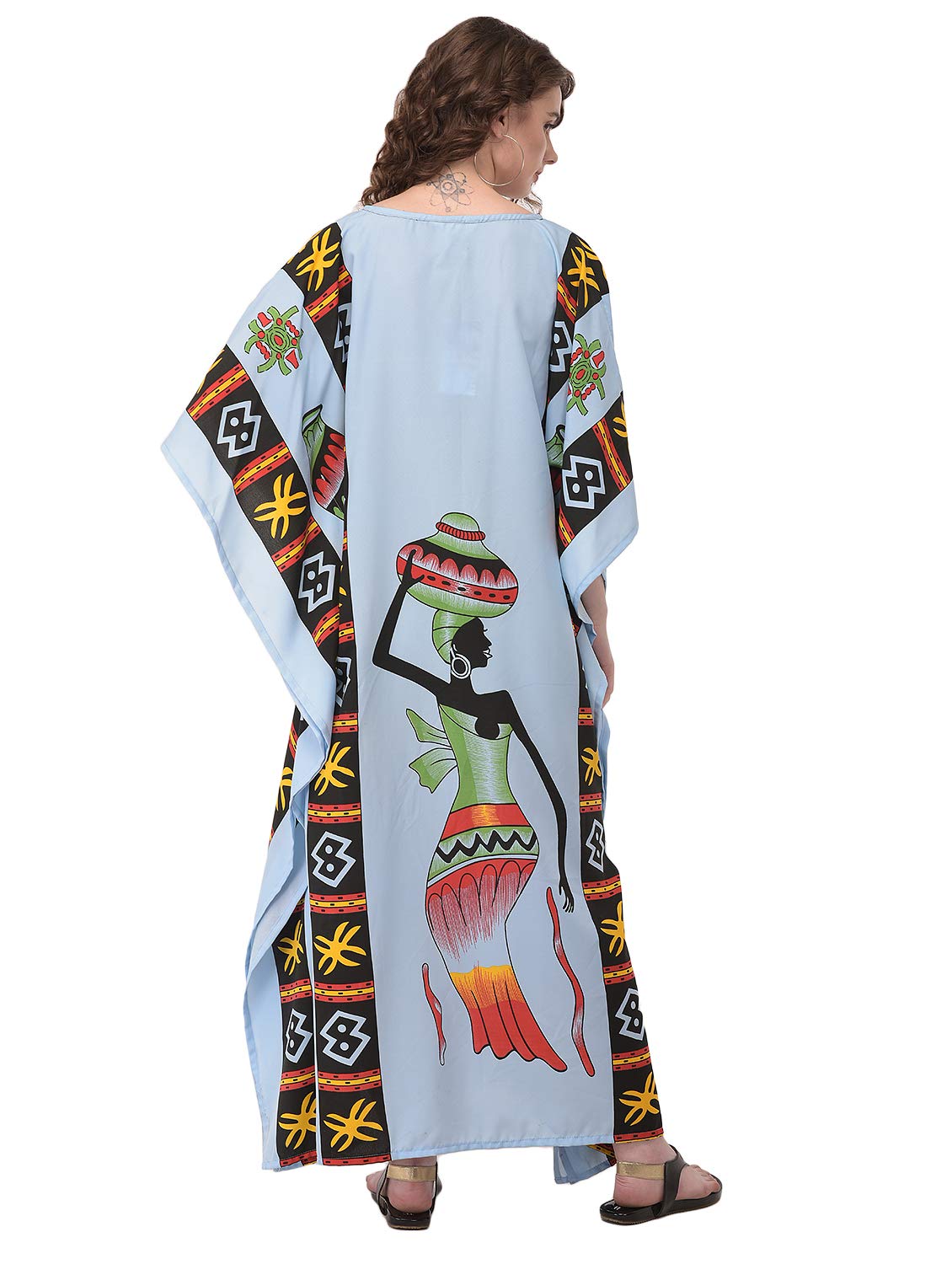 Oussum Plus Size Long Caftan Dress for Women - Beach Cover Up, Maxi Gown, Casual Loungewear & Summer House Dress | Perfect for Vacations, Pool Parties and Relaxing at Home