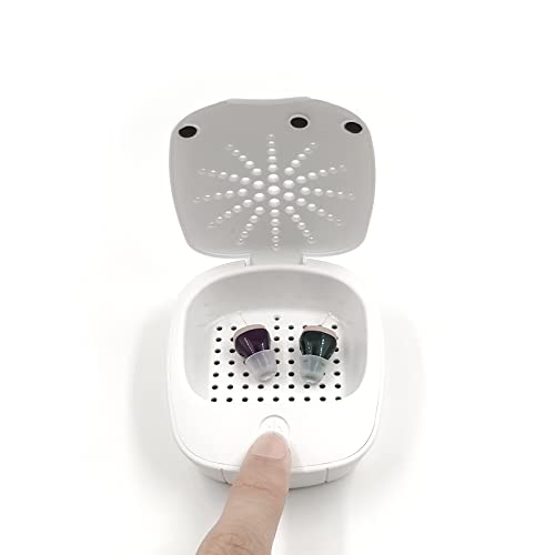 Electric Hearing Aid Dehumidifier Dryer with UV Light - Universal Drying Case for All Hearing Aid Brands - Perfect for Nightly Storage & Maintenance