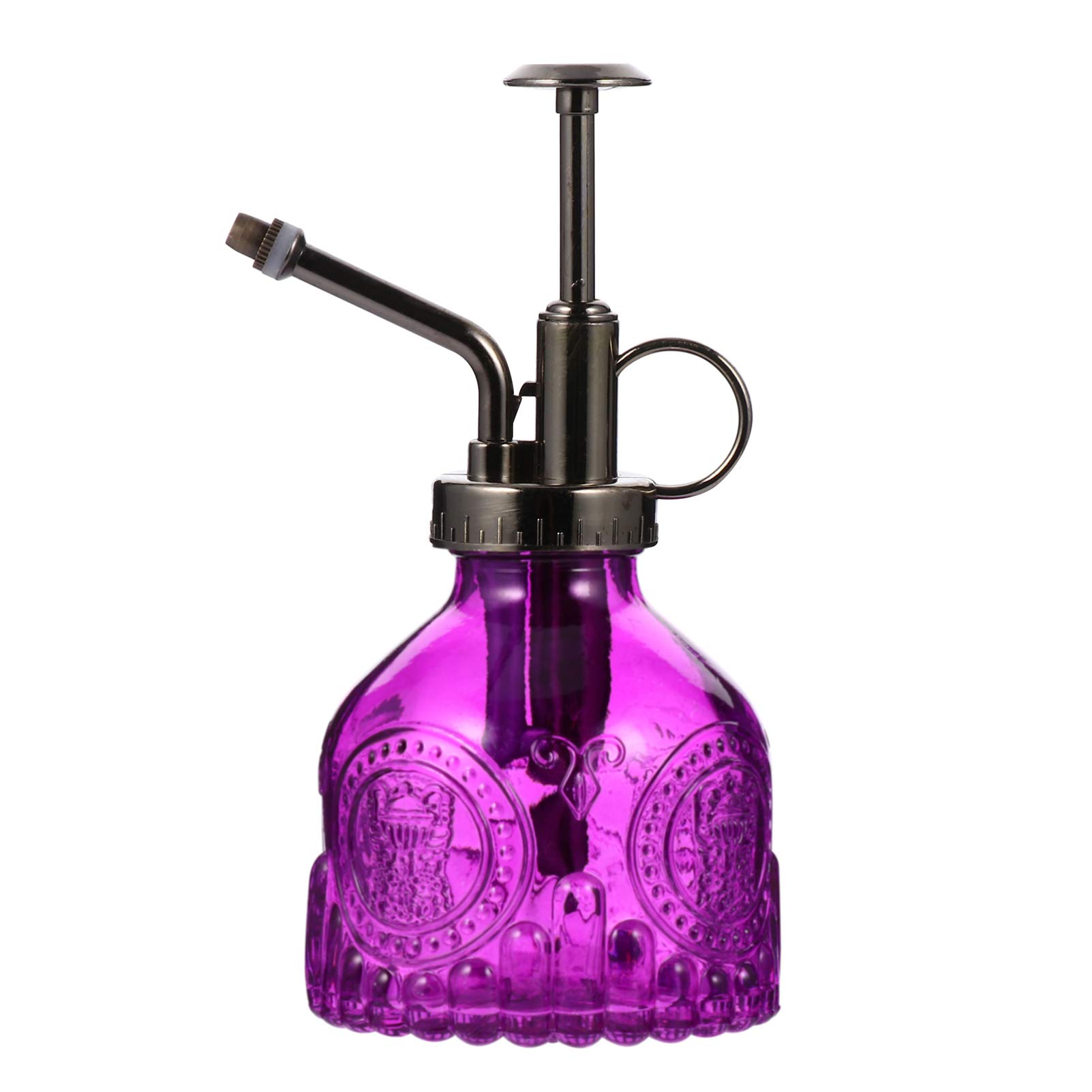 Vintage Glass Plant Mister Spray Bottle - Retro Flower Watering Pot, Fine Mist Atomizer for Indoor Plants, Hair Care & Home Decor (Purple) - Perfect for Hydrating Succulents, Styling Hair & Aromatherapy