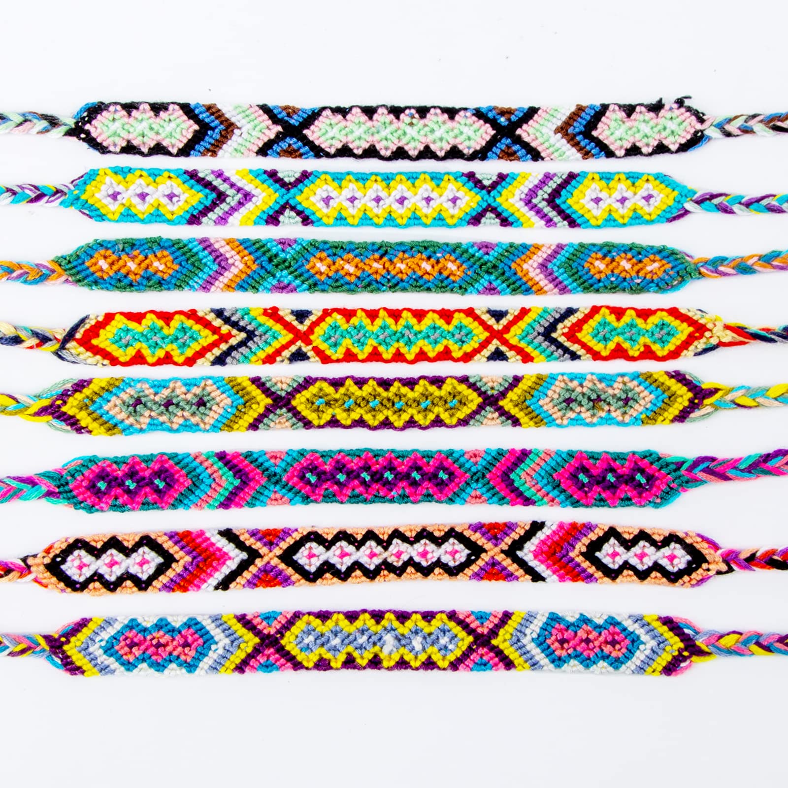 Handmade Nepal Style Woven Friendship Bracelets - 8PCS Braided Bracelet Set for Women, Men & Teens | Boho Chic Accessories for Festival, Travel & Everyday Wear