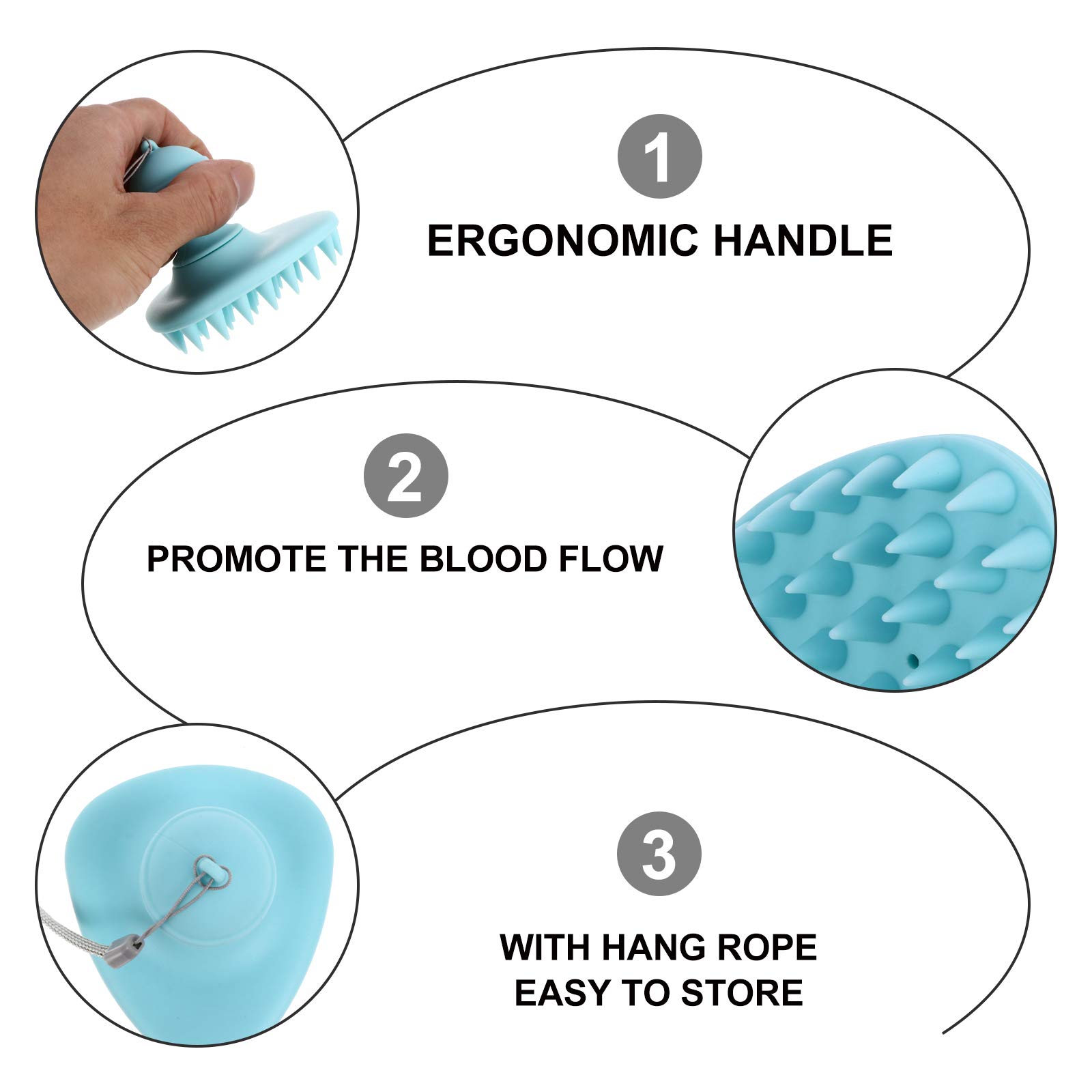 2Pcs Silicone Scalp Massager Brush - Hair Washing & Head Massage Tool for Relaxation, Stress Relief & Improved Circulation - Perfect for Shower, Bath & Home Spa Use