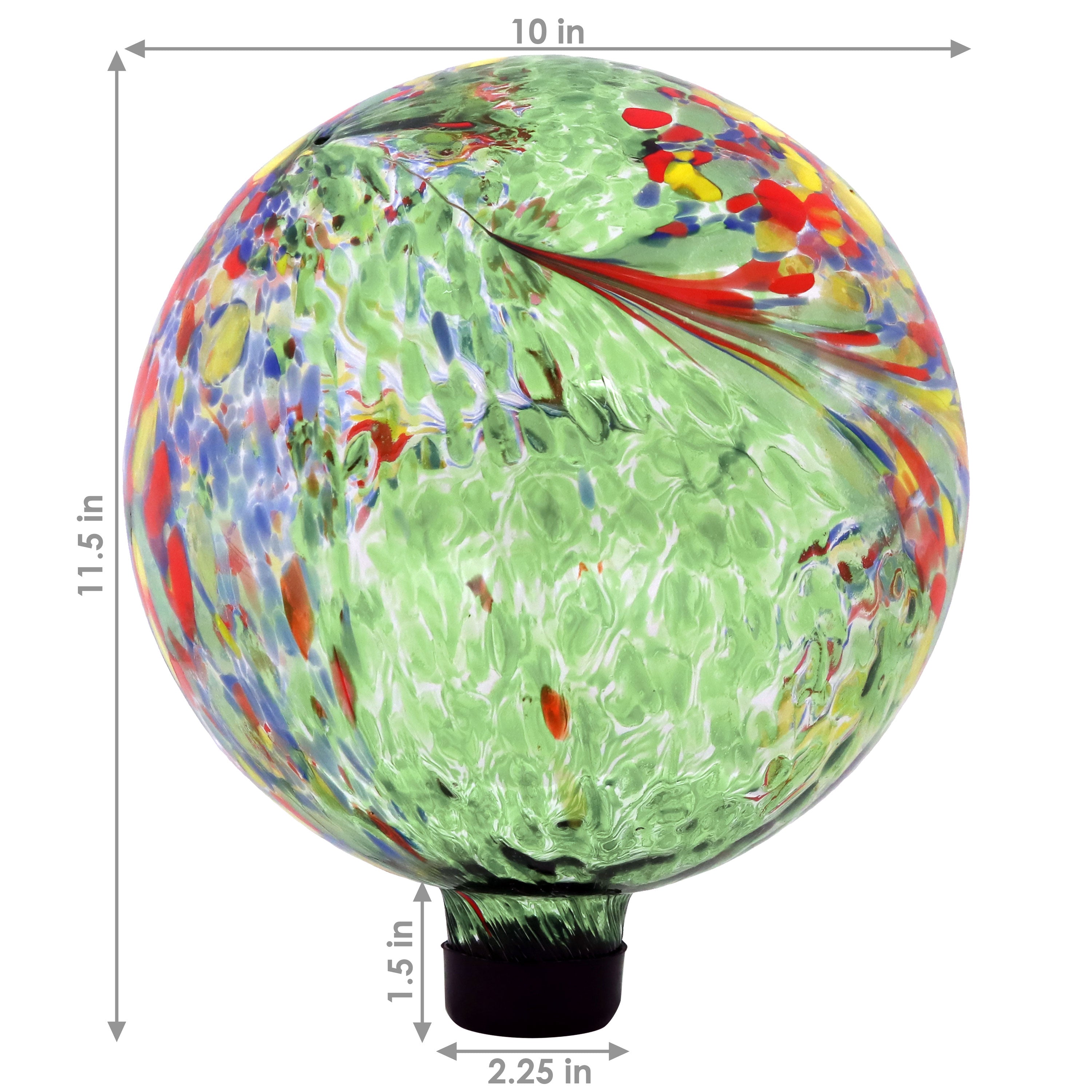 Sunnydaze 10-Inch Outdoor Glass Gazing Globe - Reflective Garden Decor for Patio, Yard & Landscaping - Perfect for Meditation Spaces & Zen Gardens