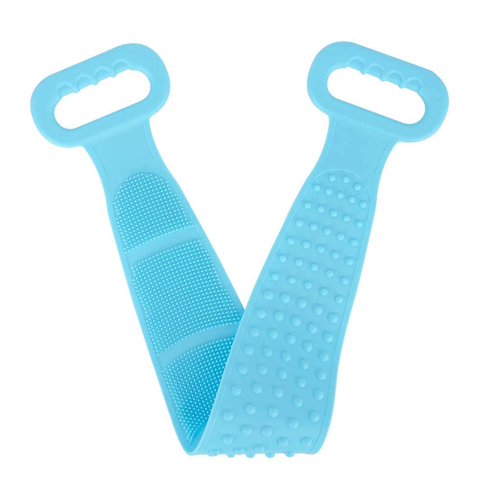 Double-Sided Silicone Shower Brush & Body Scrubber - Gentle Exfoliating Massage Brush for Dry Skin, Improves Blood Circulation - Long Silicone Wash Towel for Bath & Spa (Multicolor) - Perfect for Home Relaxation & Skin Care Routine