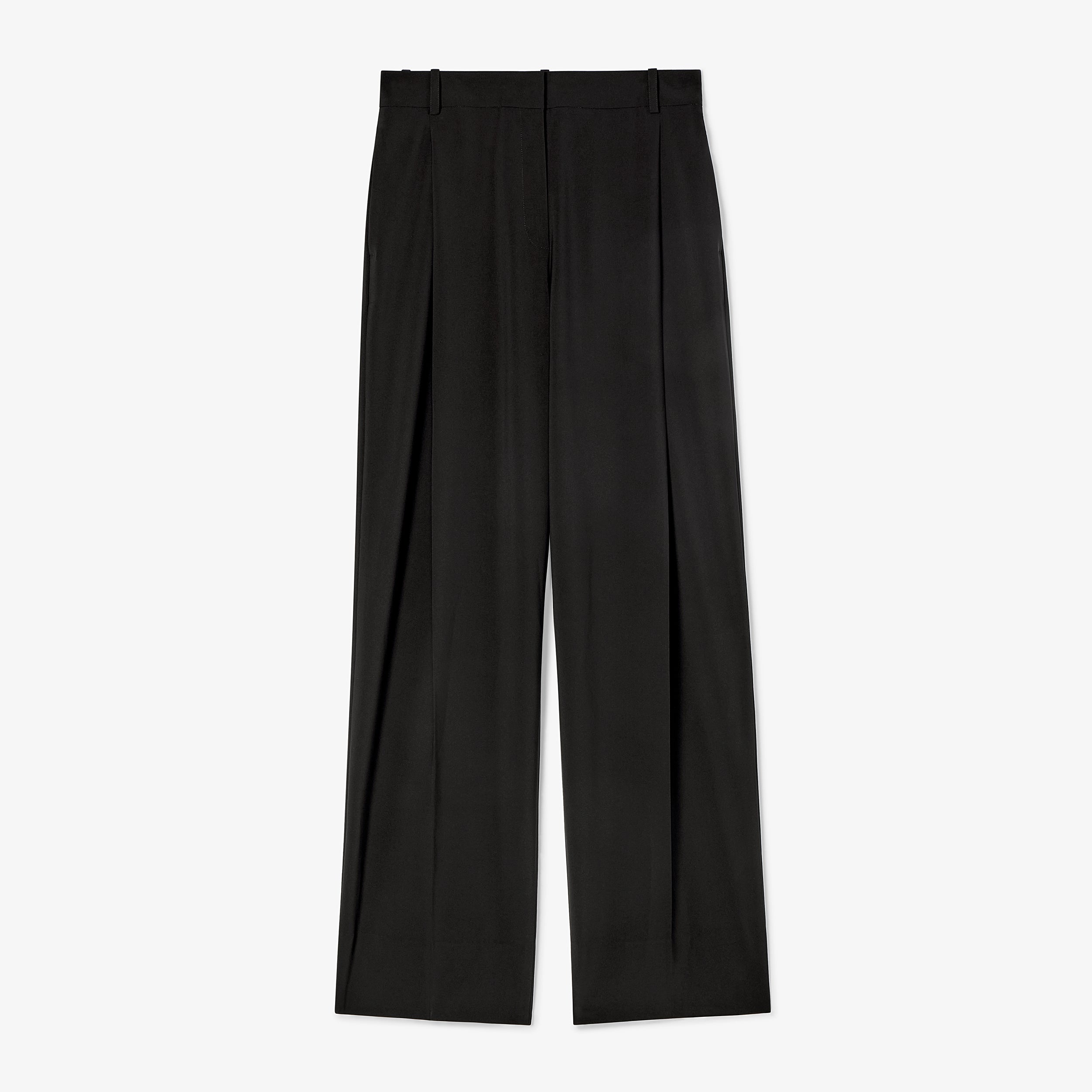 Rina Sculptural High-Waisted Pants - OrigamiTech Pleated Trousers in Black for Women | Office Wear & Evening Outfits