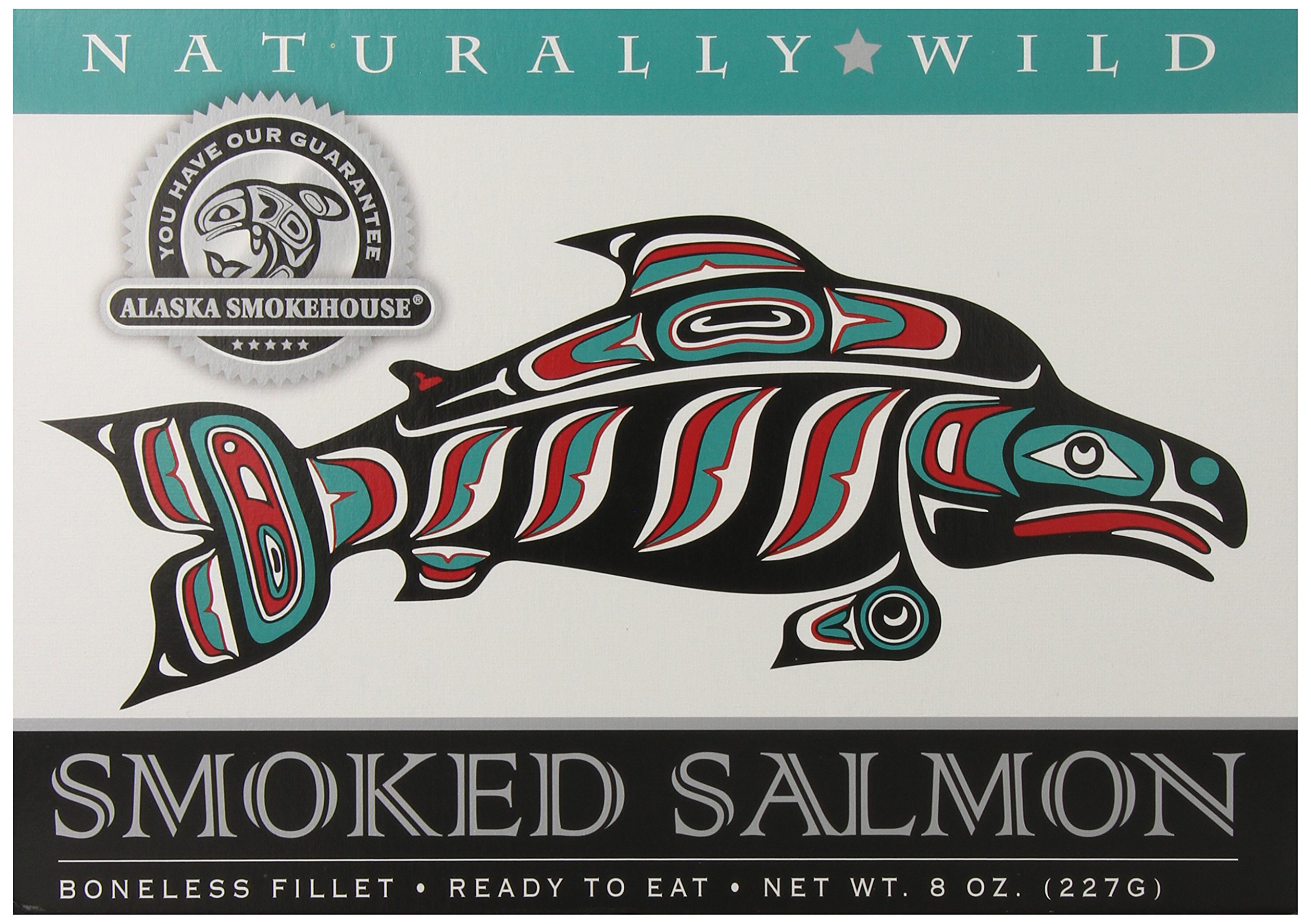 Premium Alaska Smokehouse Smoked Salmon Fillet - Wild Caught, 8oz Gift Box | Perfect for Gourmet Gifts, Charcuterie Boards & Healthy Snacking