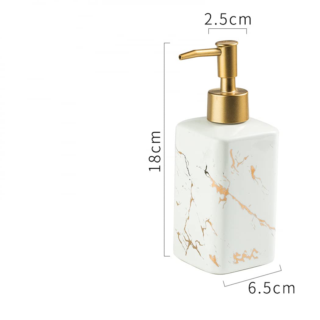 Ceramic Marble Soap Dispenser - Elegant Bathroom Accessory for Hand Soap & Lotion | Perfect for Home Decor, Housewarming & Birthday Gifts | Ideal for Kitchen, Bathroom & Guest Room Decor