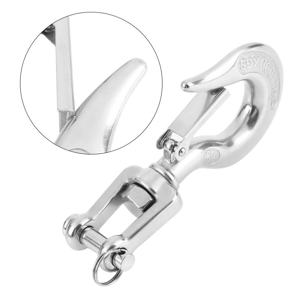 650kg Stainless Steel Swivel Lifting Hook with 360° Rotation & Safety Clevis - Heavy Duty Crane Chain Hook for Construction, Marine, and Industrial Hoisting Applications