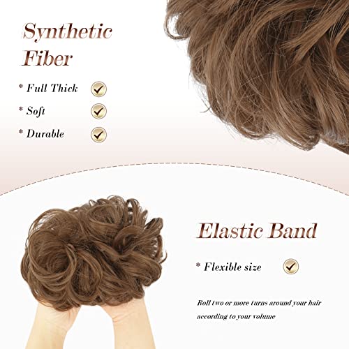 Large Curly Hair Bun Scrunchie Extension - Perfect for Ponytails, Updos & Everyday Hairstyles