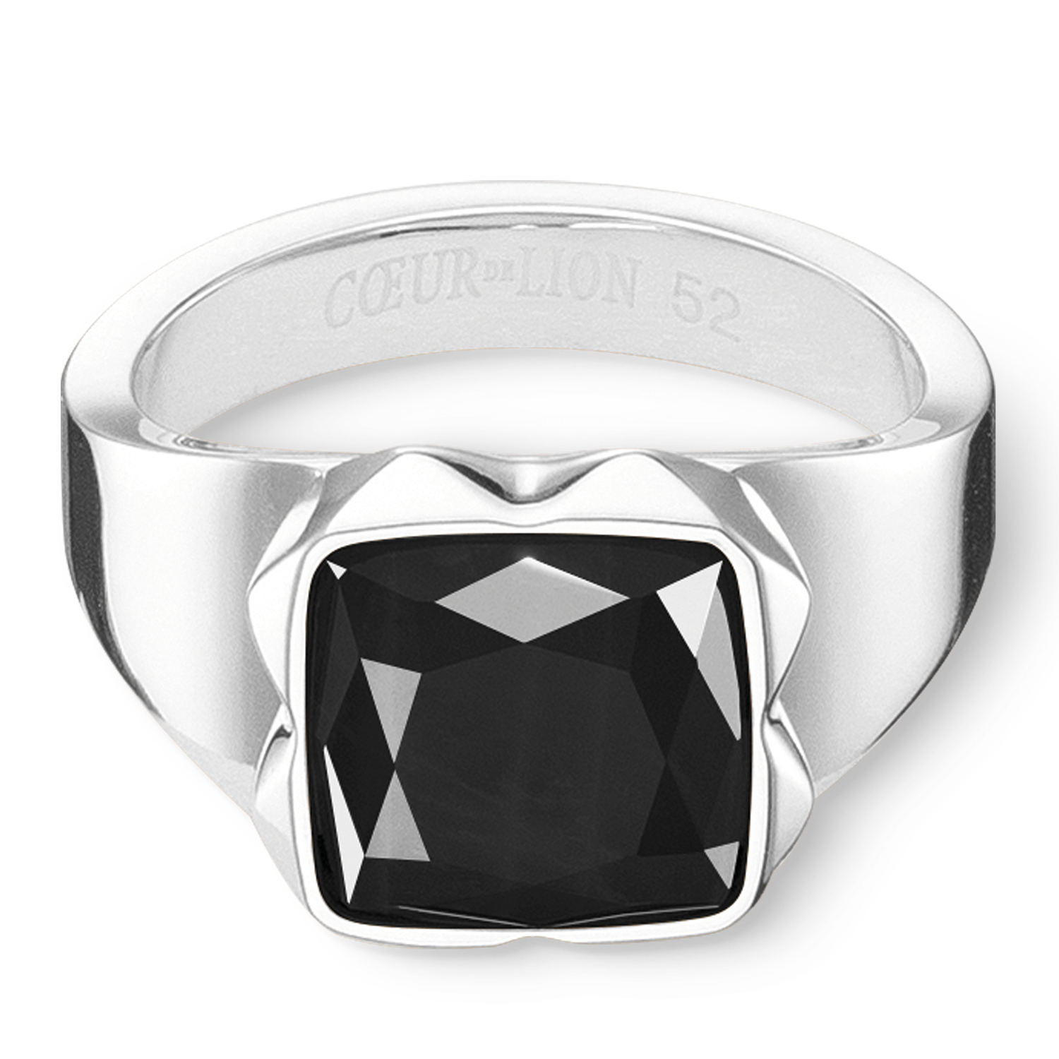 Square Onyx Silver Black Ring Spikes - Stylish Gothic Jewelry for Women & Men - Perfect for Parties, Concerts, and Alternative Fashion