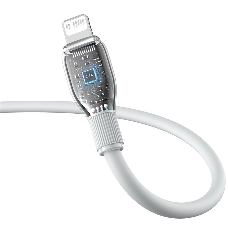 Baseus 20W Fast Charging Cable Type C to Lightning 1.2M - Pudding Series White - Perfect for iPhone Charging at Home, Office & Travel