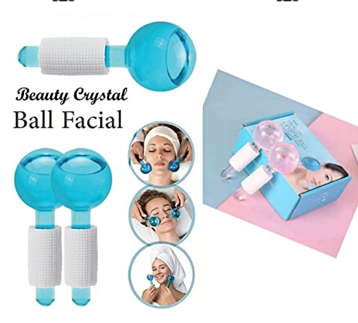 Mirariya Ice Roller for Face & Neck Massage - 2 Pack Cooling Facial Globes to Reduce Puffiness, Dark Circles & Anti-Aging - Perfect for Morning Skincare Routine & Post-Workout Recovery