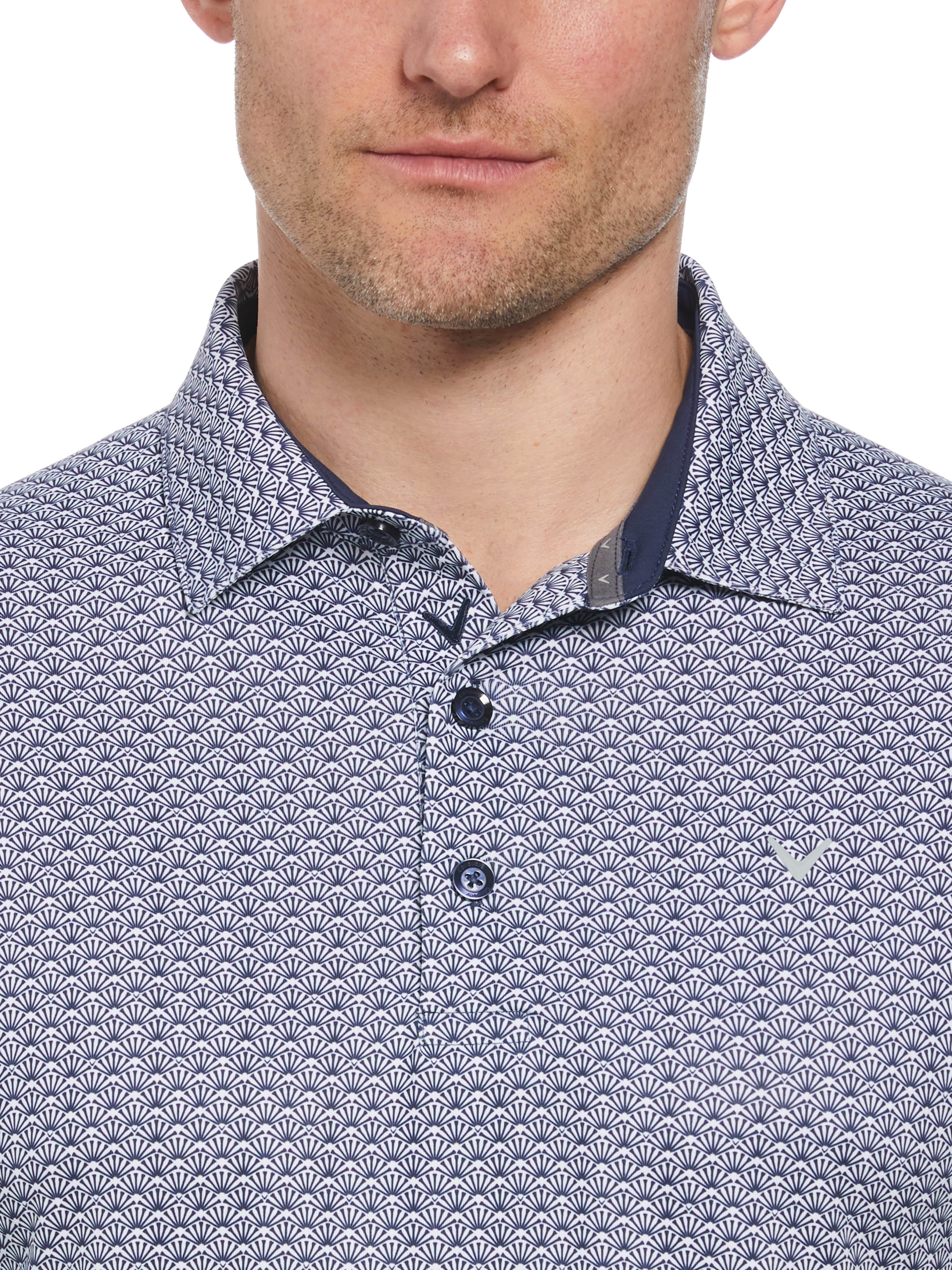 Men's Stylish Trademark Print Golf Polo Shirt - Breathable & Comfortable for Golf, Casual Wear & Outdoor Activities
