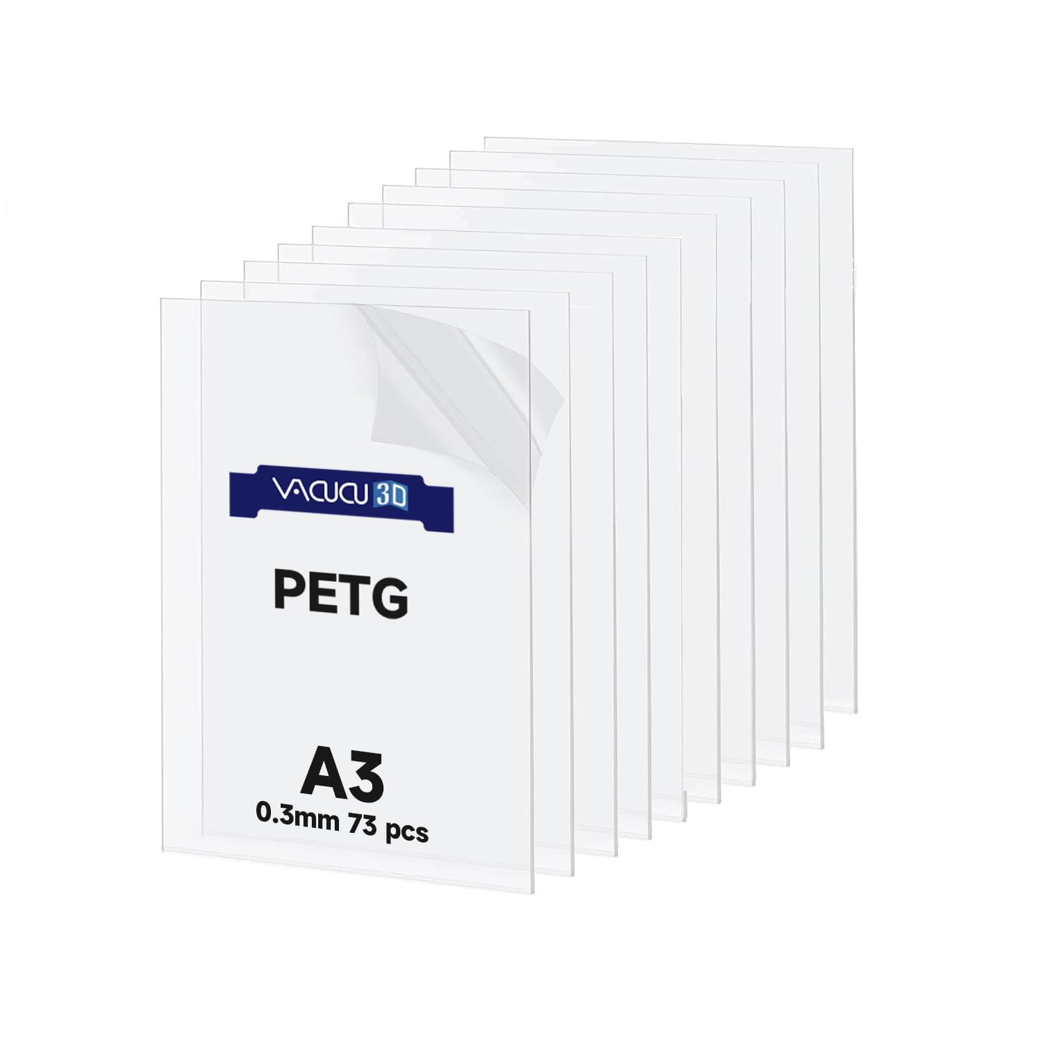 73PCS PETG Vacuum Forming Sheets 0.3mm A3 Size (297mm×420mm/16.54x11.69in) - Transparent, Food Safe, Printable for Vacuum Forming Machine - Perfect for DIY Crafts, Packaging Prototypes & 3D Mold Making