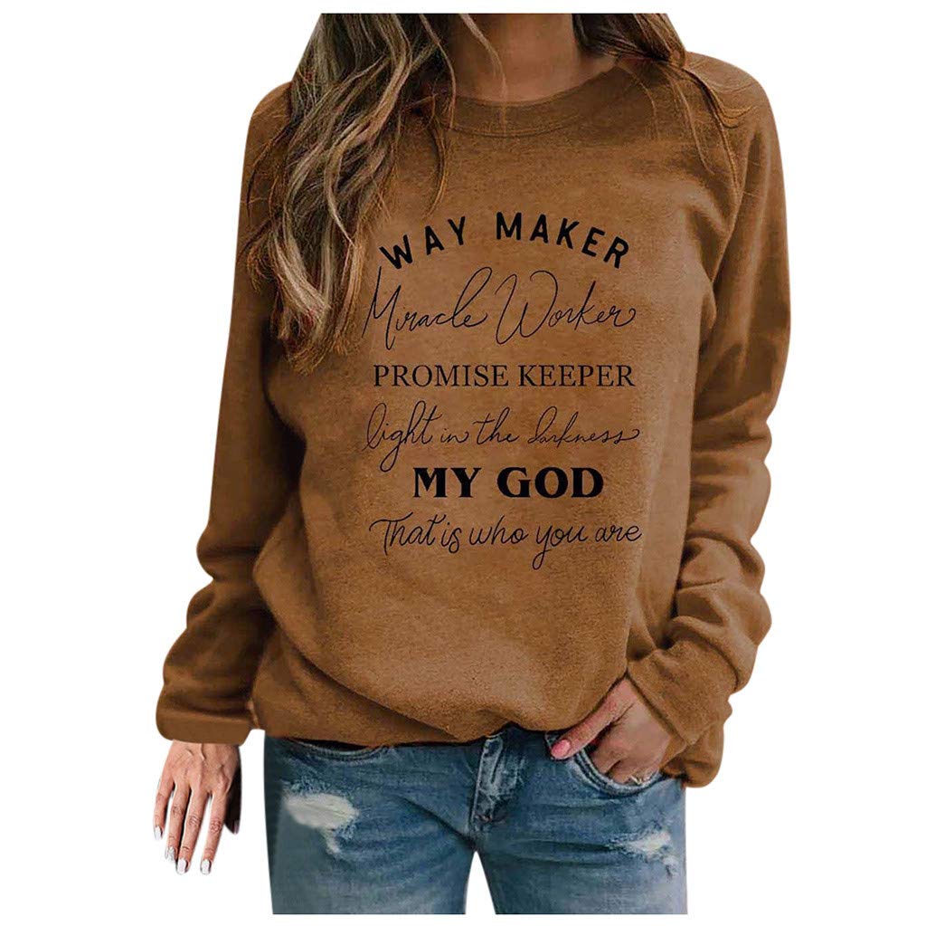 Women's Plus Size Letter Print Sweatshirt - Oversized Long Sleeve Round Neck Casual Loose Tops for Everyday Wear and Relaxing at Home