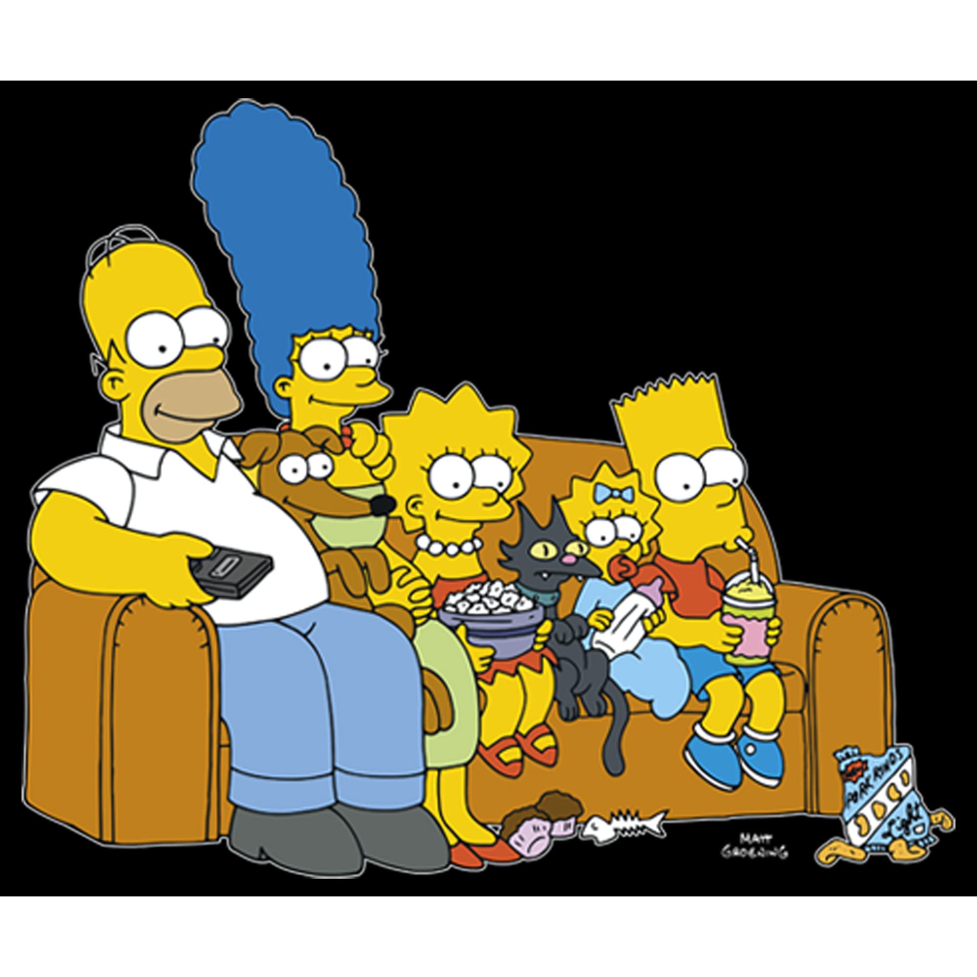 Fifth Sun Men's The Simpsons Classic Family Couch Pullover Hoodie | Officially Licensed Graphic Sweatshirt | Comfortable Cotton Blend | Perfect for Casual Wear, Lounge Days & Fan Gifts