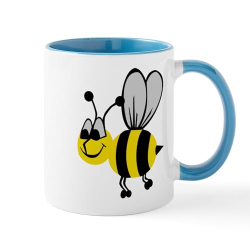 White/Blue Inside - Bee Mug