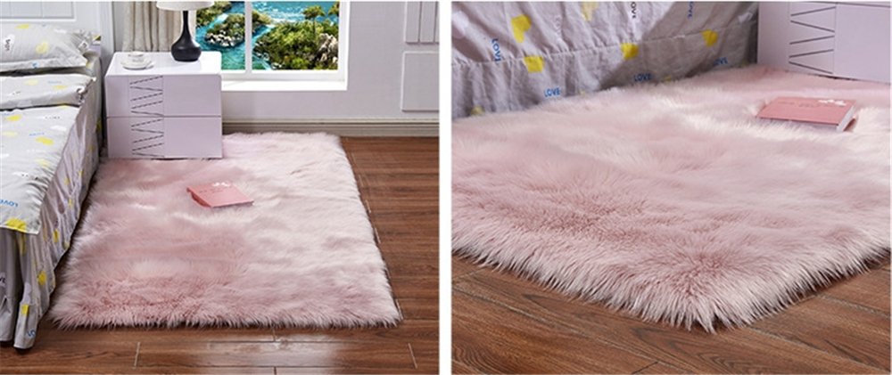 Soft Faux Sheepskin Area Rug & Chair Cover - Shaggy Seat Pad for Bedroom, Sofa, Floor - Cozy Home Decor & Warm Winter Accent