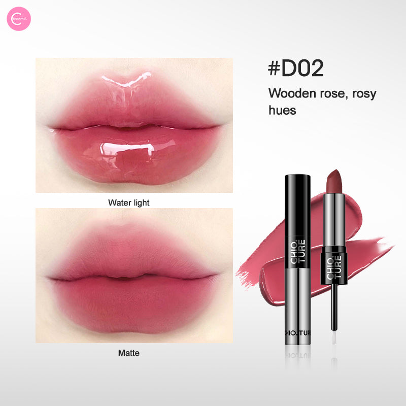 CHIOTURE Dual Ended Lipstick Set - Waterproof & Long Lasting Lip Color for Rainy Days & Outdoor Activities