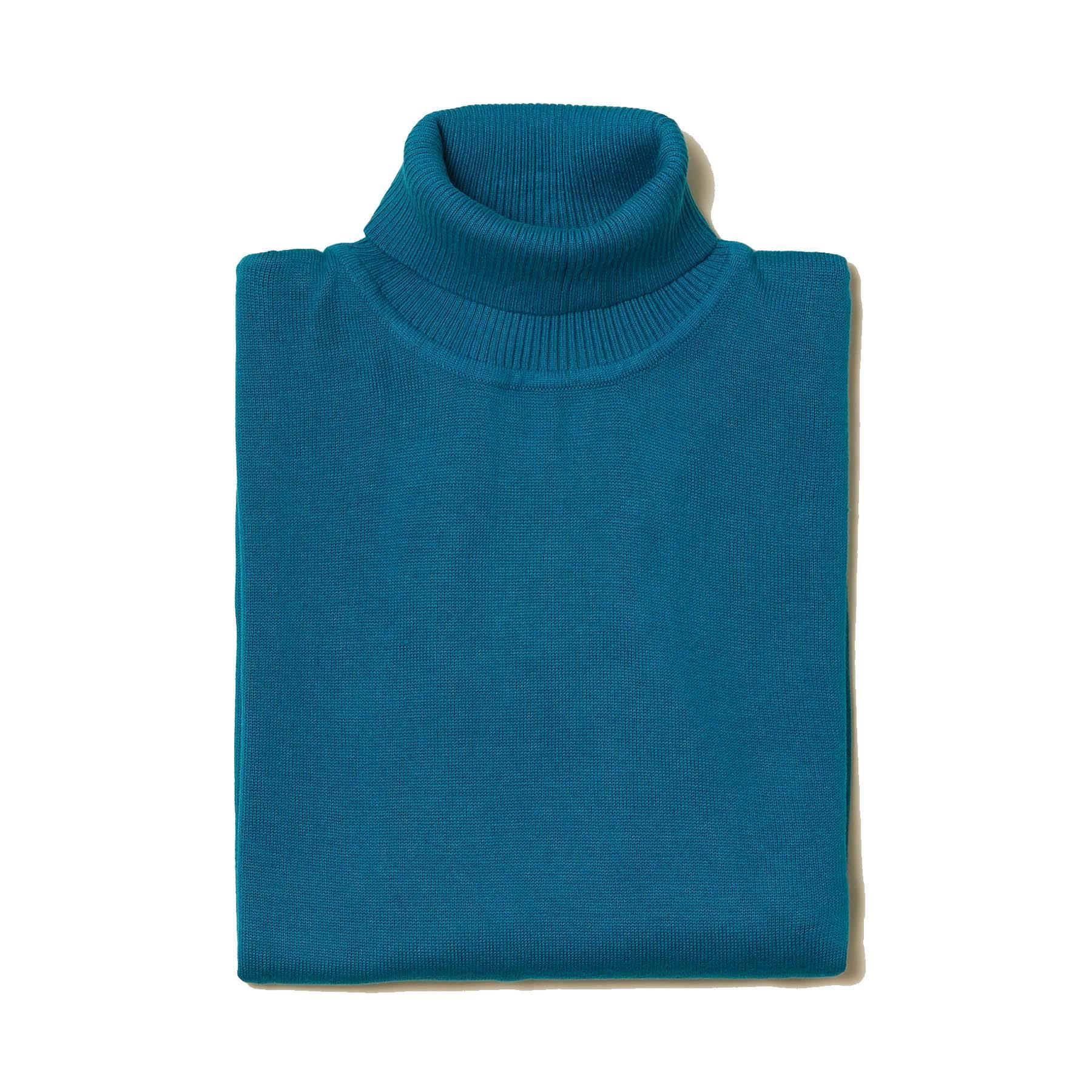 Men's Turtleneck Sweater - Soft Winter Knit Pullover in Ocean Blue | Perfect for Office, Date Night & Cold Weather Layering