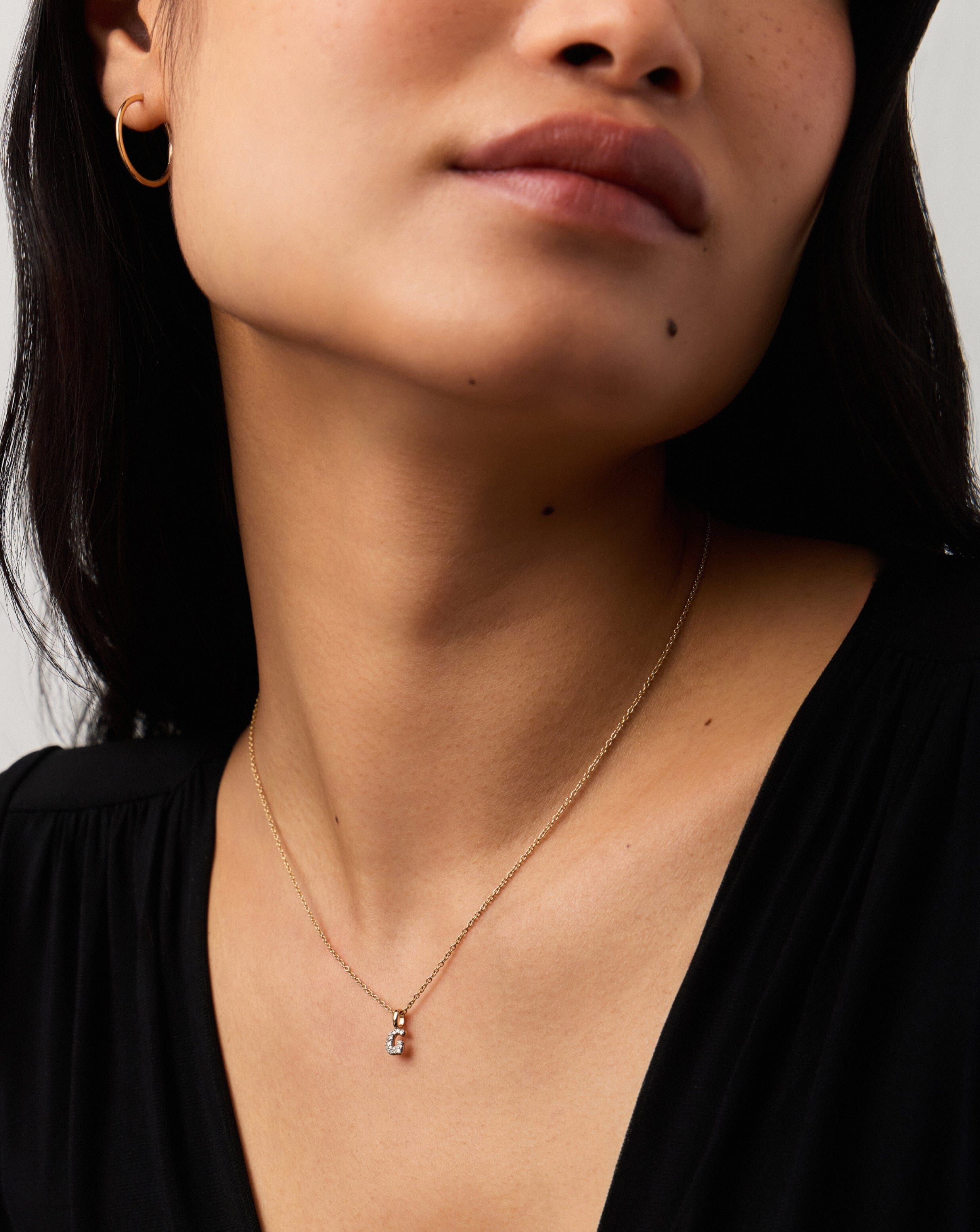 14k Solid Yellow Gold Plated Diamond Initial Mini Pendant Necklace - Letter G | Elegant Personalized Jewelry Gift for Women, Perfect for Birthdays, Anniversaries & Special Occasions