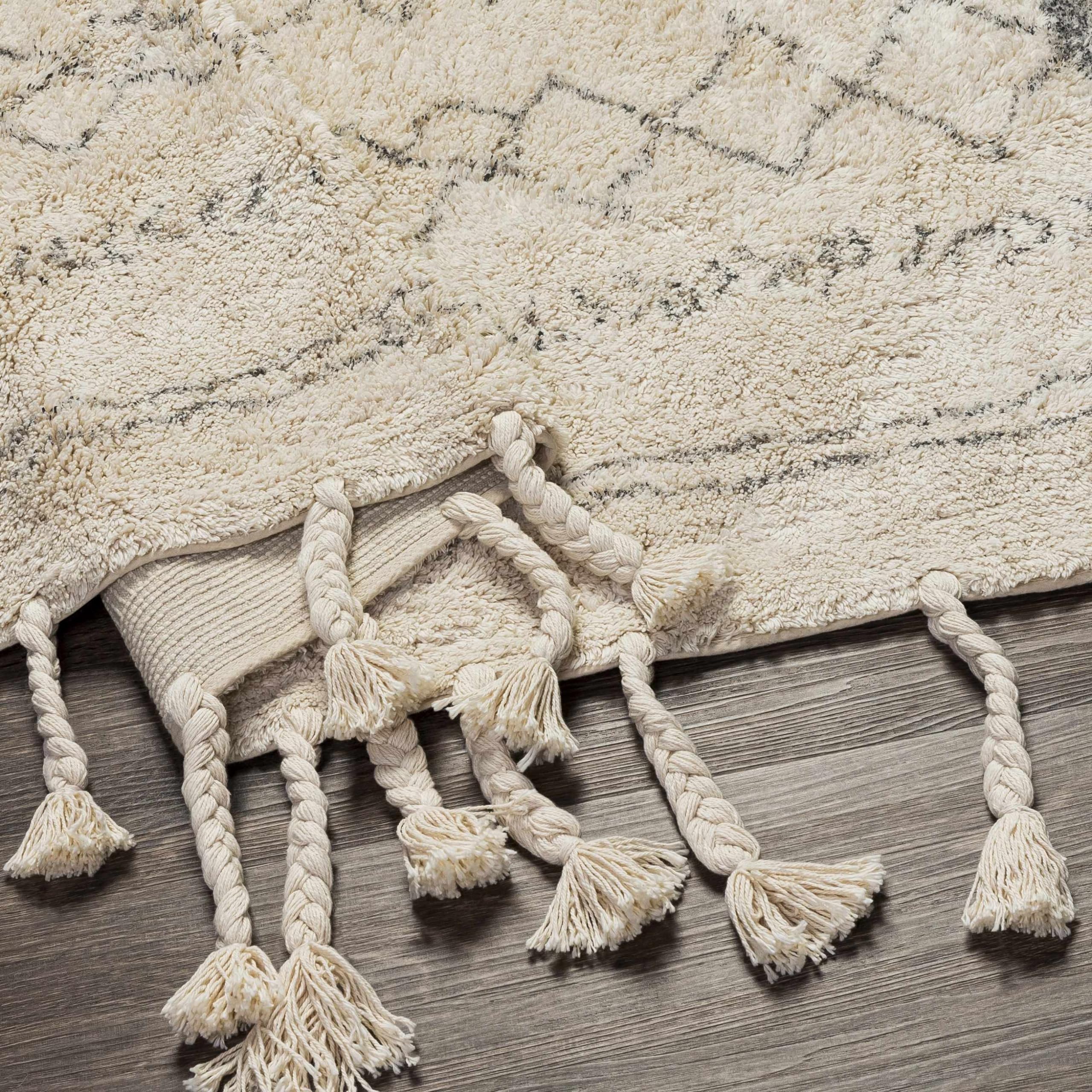 Bohemian Transitional Area Rug for Living Room & Bedroom - Gray & Cream 2'6