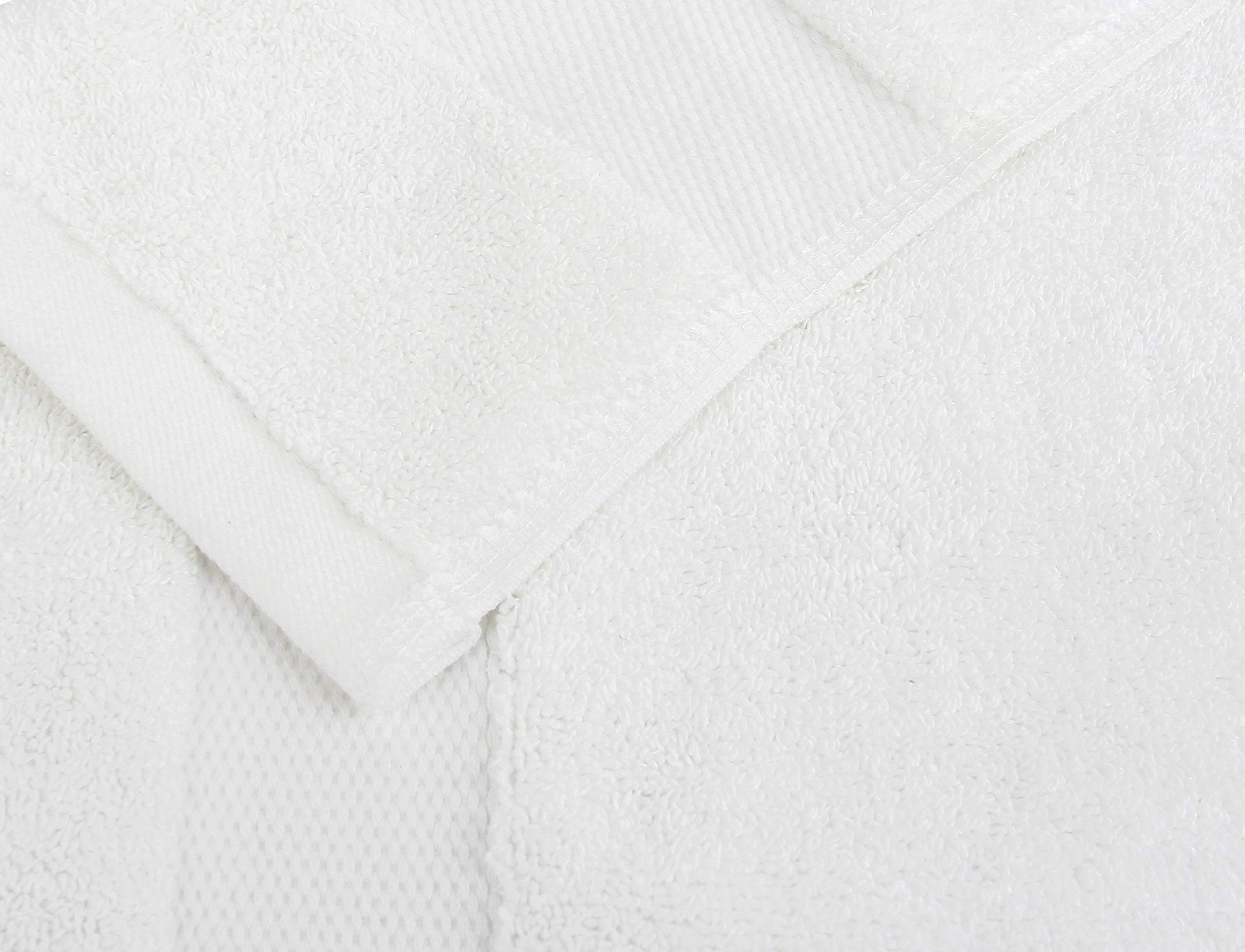 Premium 8-Piece Hotel Luxury Bath Towel Set - 2 Bath Towels, 2 Bath Mats, 2 Hand Towels & 2 Washcloths - Soft & Absorbent White Cotton Towels for Spa, Guest Bathroom & Upscale Hotels