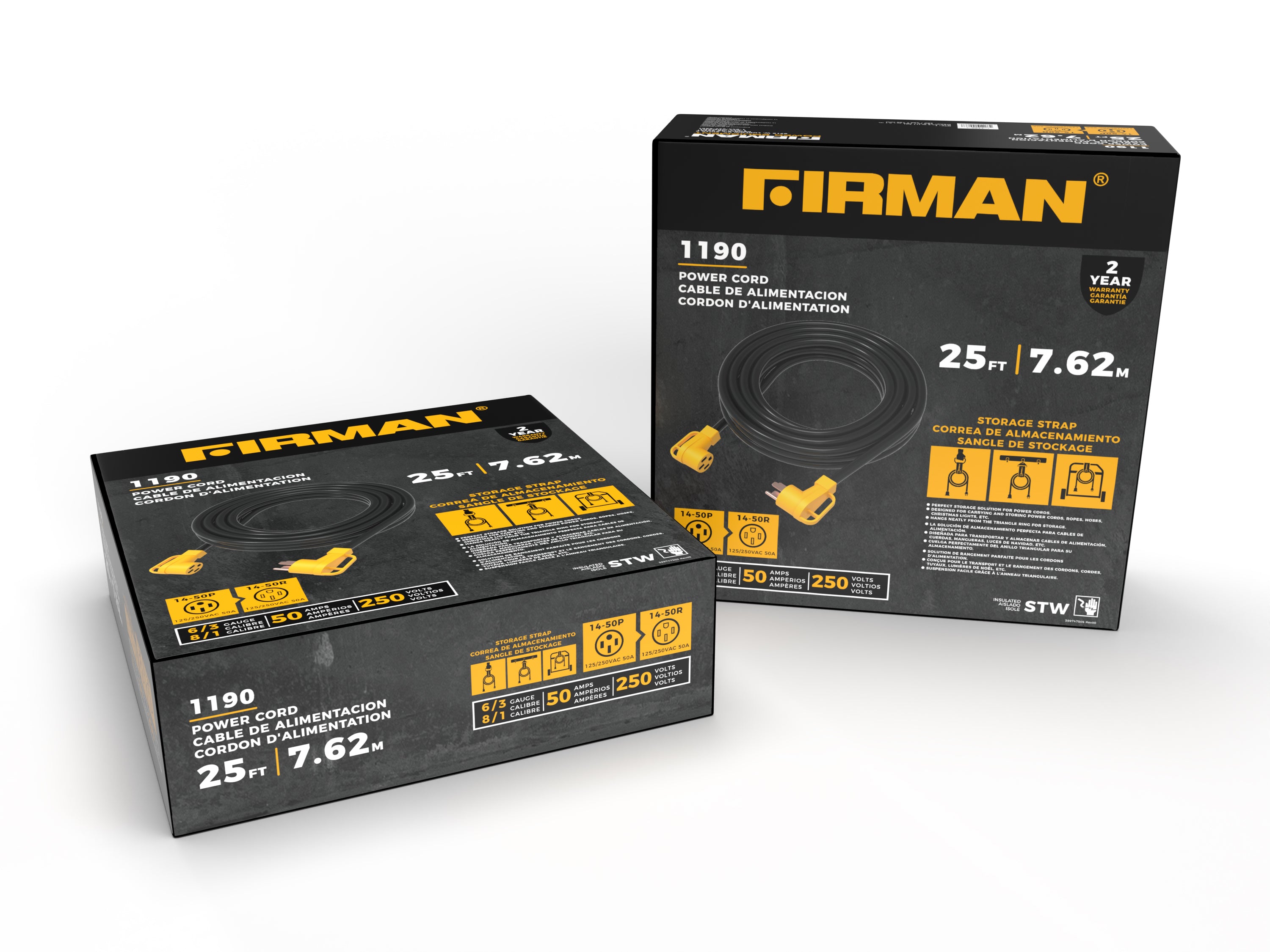 Heavy Duty 14-50P to 14-50R 25-Foot RV Extension Cord - Power Your RV, Camper, or Outdoor Equipment Safely