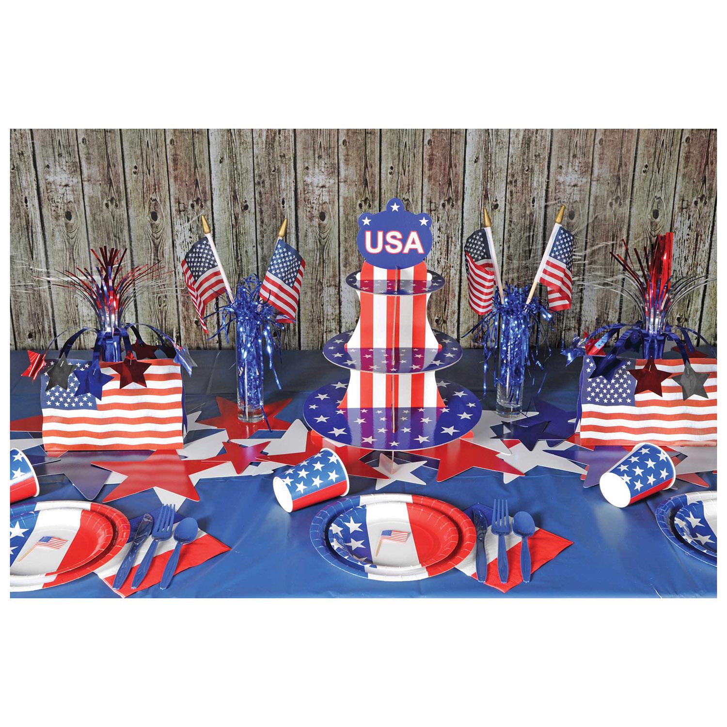 12 Pack Beistle American Flag Fabric Banners with 10.5