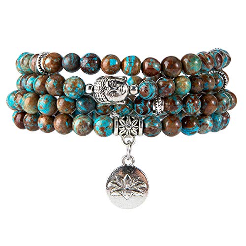 Blue Lace Agate-Lotus OM-Buddha