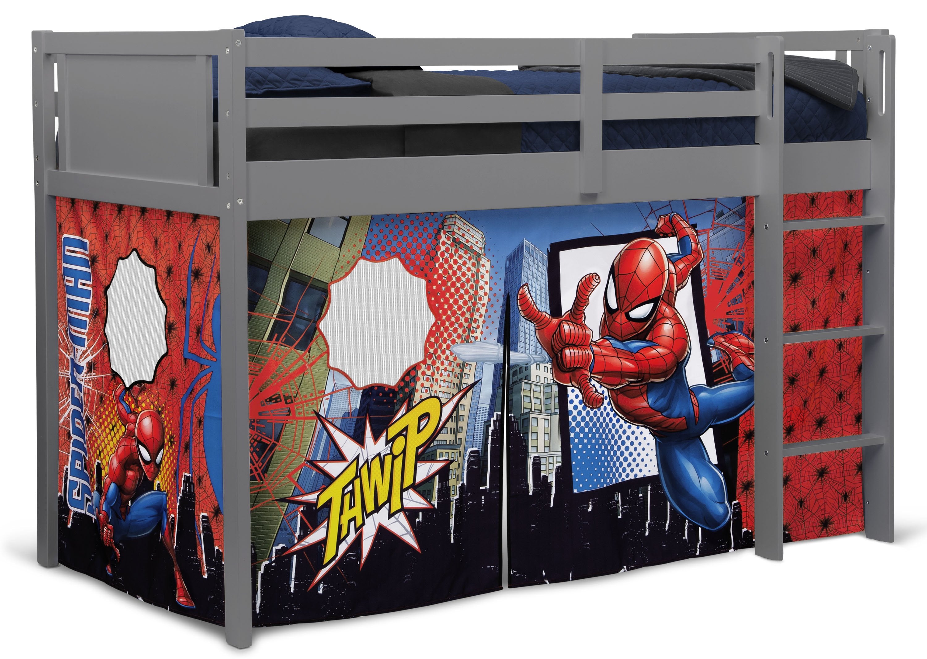 Spider-Man Loft Bed Tent & Curtain Set for Twin Loft Beds - Superhero Themed Kids Room Decor (Bed Sold Separately) - Perfect for Playtime, Sleepovers & Imaginative Adventures