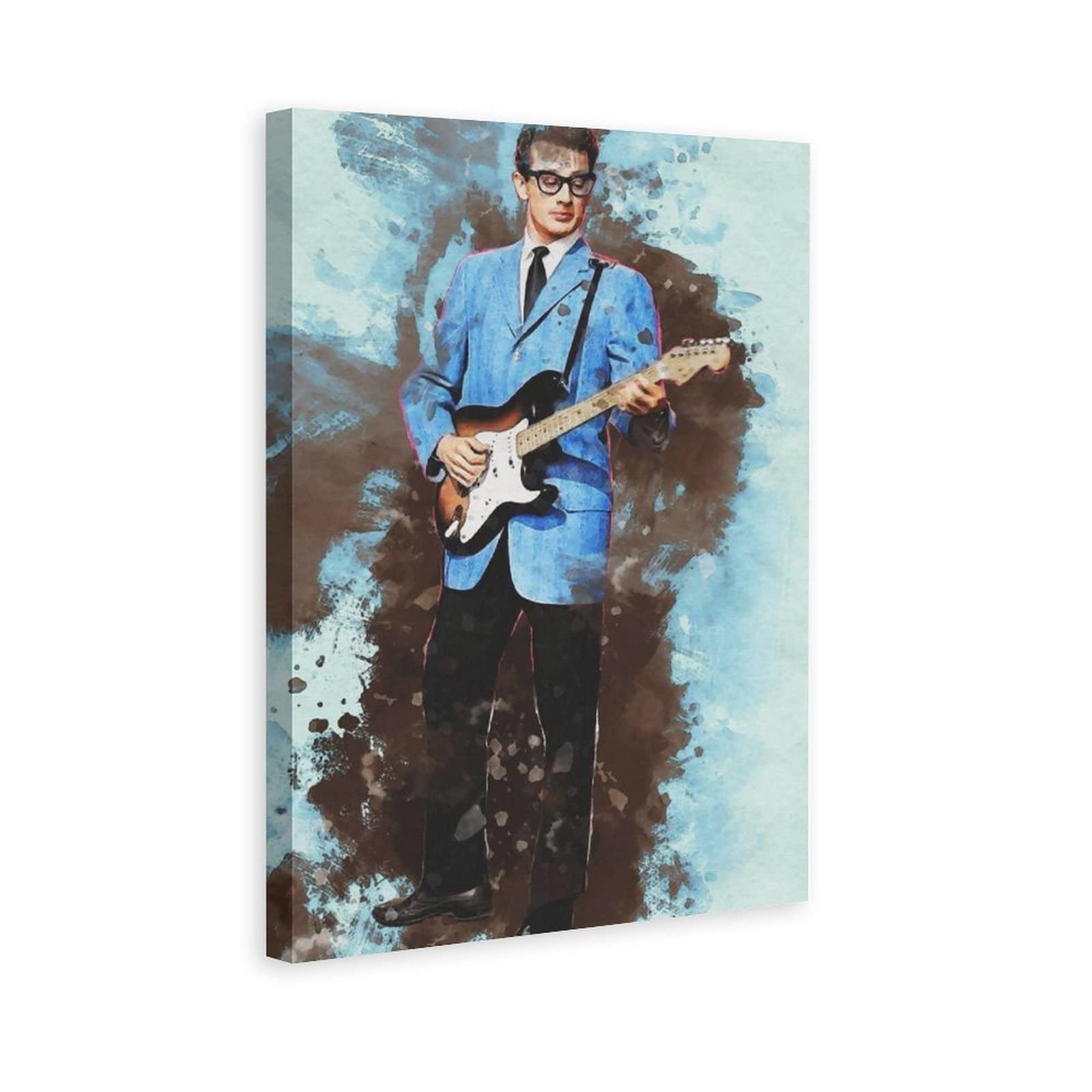 Buddy Holly Rock Guitar Singer Canvas Poster - Vintage Music Wall Art for Bedroom, Office & Living Room Decor - 12x18 Inches (30x45cm) - Perfect Gift for Music Lovers & Rock Fans