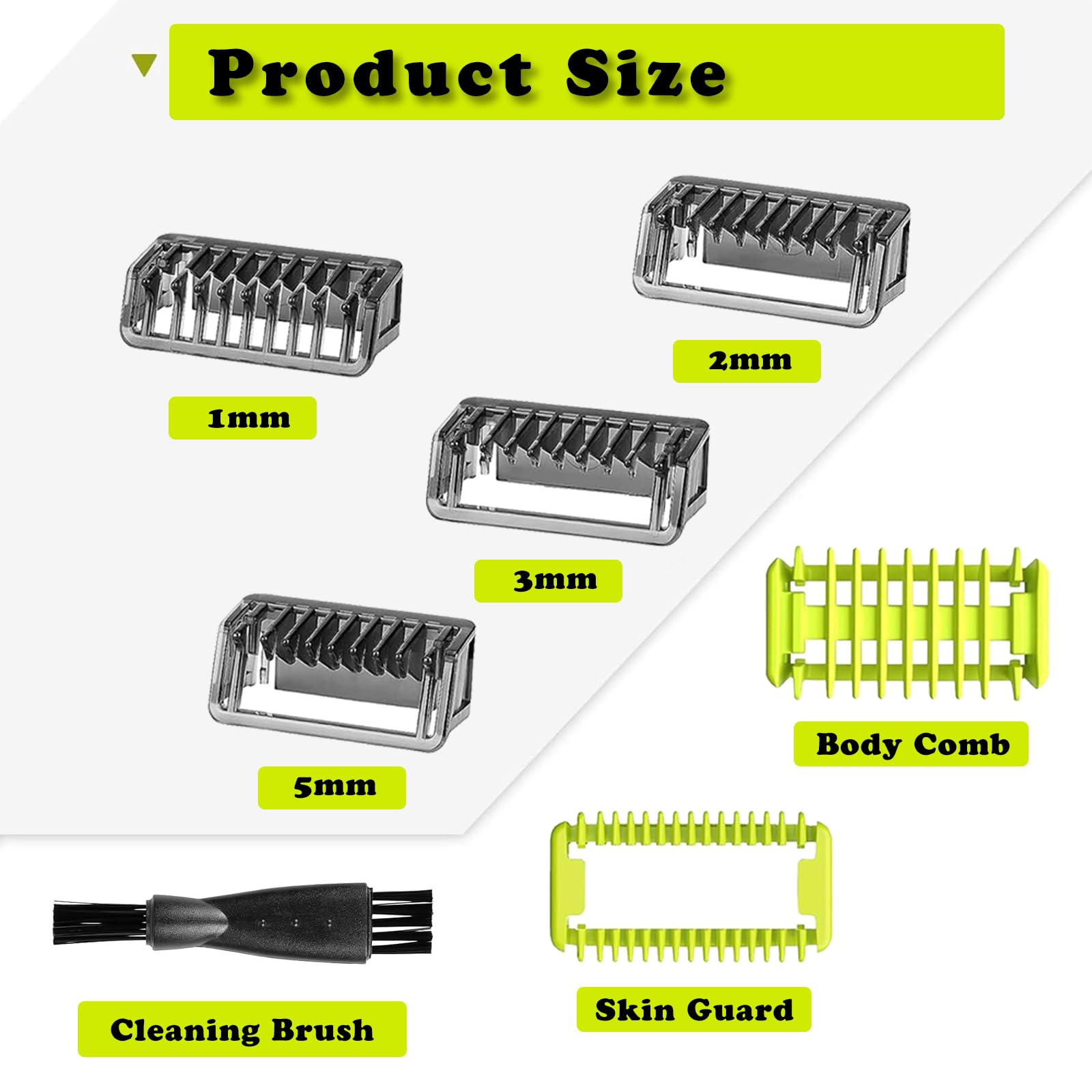 1/2/3/5mm Replacement Guide Combs for Philips OneBlade QP210/50 220 2523 2520 - Precision Trimming Attachments for Facial Hair, Beard & Body Grooming - Perfect for Home & Travel Use