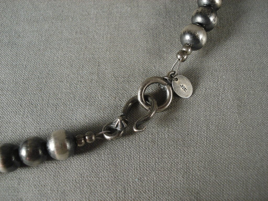 Authentic Vintage Navajo Native American Silver Tube Necklace - Handcrafted Sterling Silver Jewelry for Women, Perfect for Boho Fashion, Festivals & Cultural Events