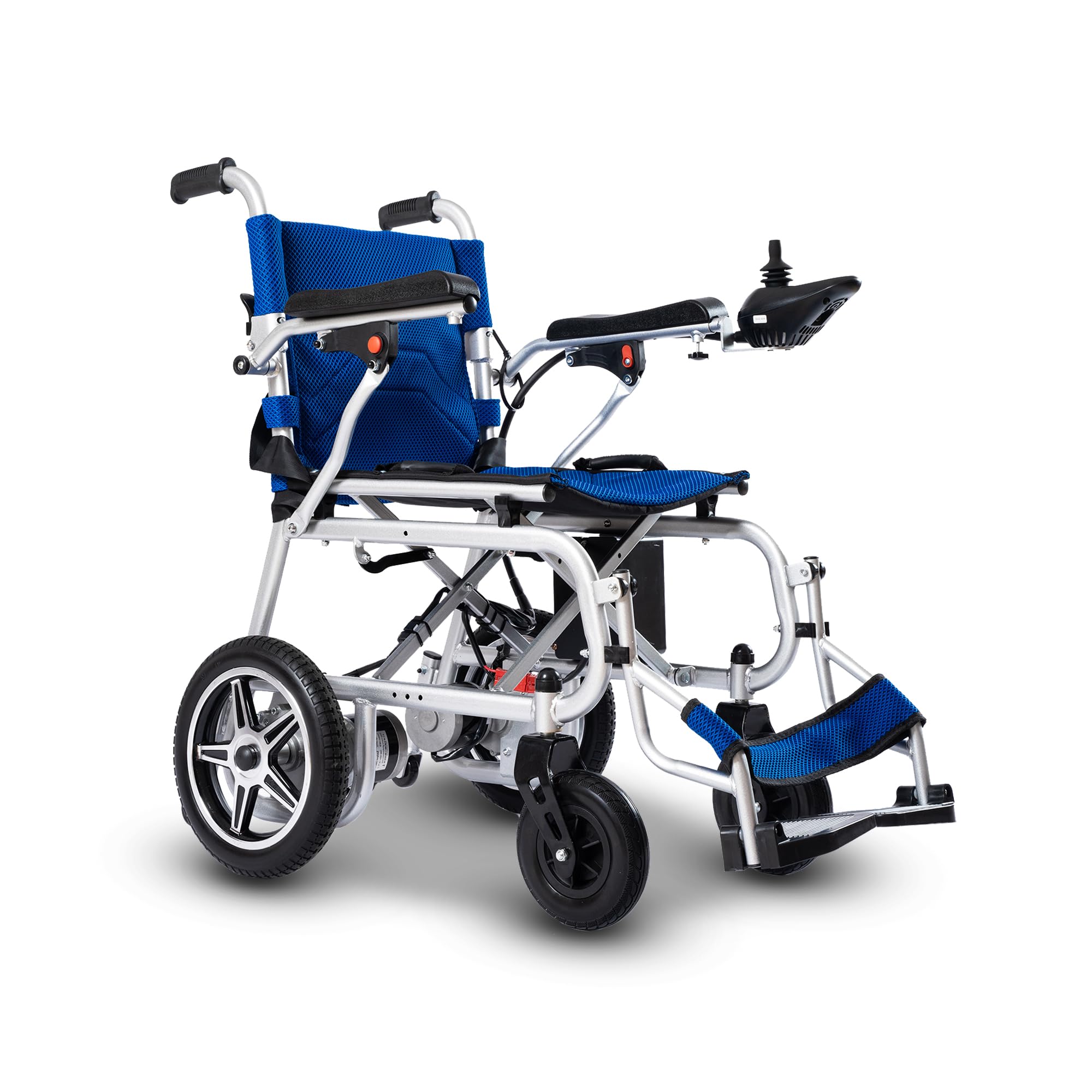 Artemis Pro Lightweight Foldable Electric Wheelchair for Adults & Seniors - 250W x 2 Motor Power Wheelchair - Portable Travel Wheelchair with Long Battery Life (Blue) | Ideal for Indoor Use, Outdoor Activities, Air Travel and Daily Mobility