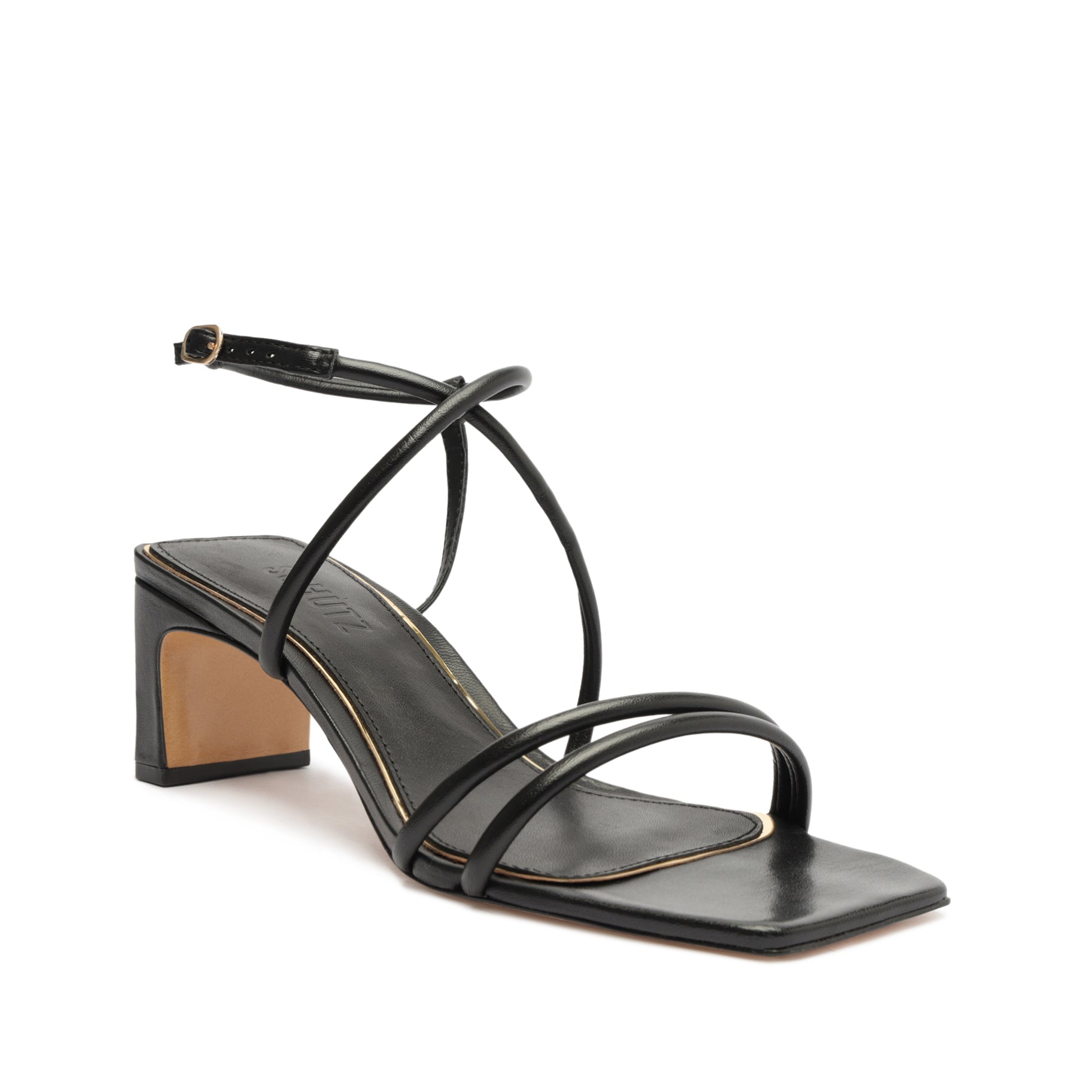 Aimee Block Leather Sandal for Women - Comfortable Summer Slide Sandals with Cushioned Footbed | Perfect for Beach, Vacation & Casual Outings