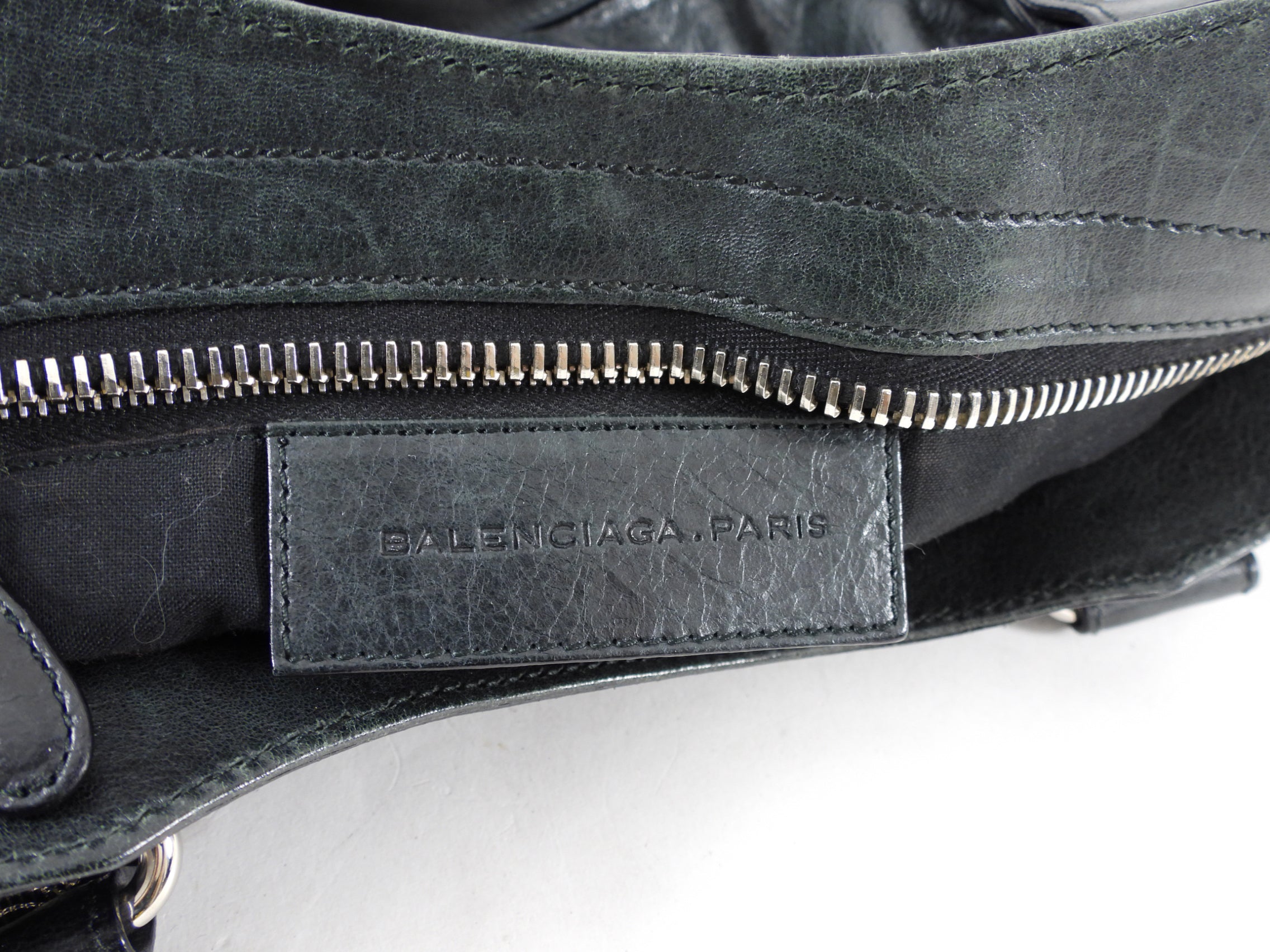Balenciaga Dark Hunter Green Leather City Bag for Women - Stylish Designer Handbag for Work, Travel & Everyday Use