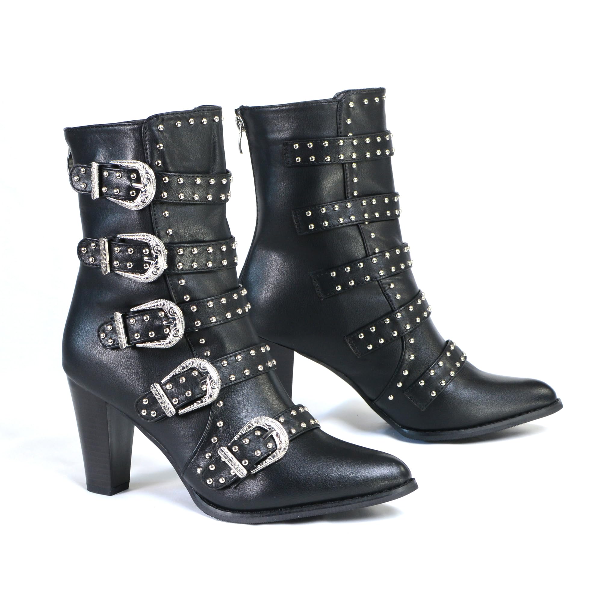 Milwaukee Performance Women's Buckle Up Boots with Studded Bling Accents - Stylish & Comfortable Western Boots for Cowgirl Fashion, Country Music Concerts & Night Out