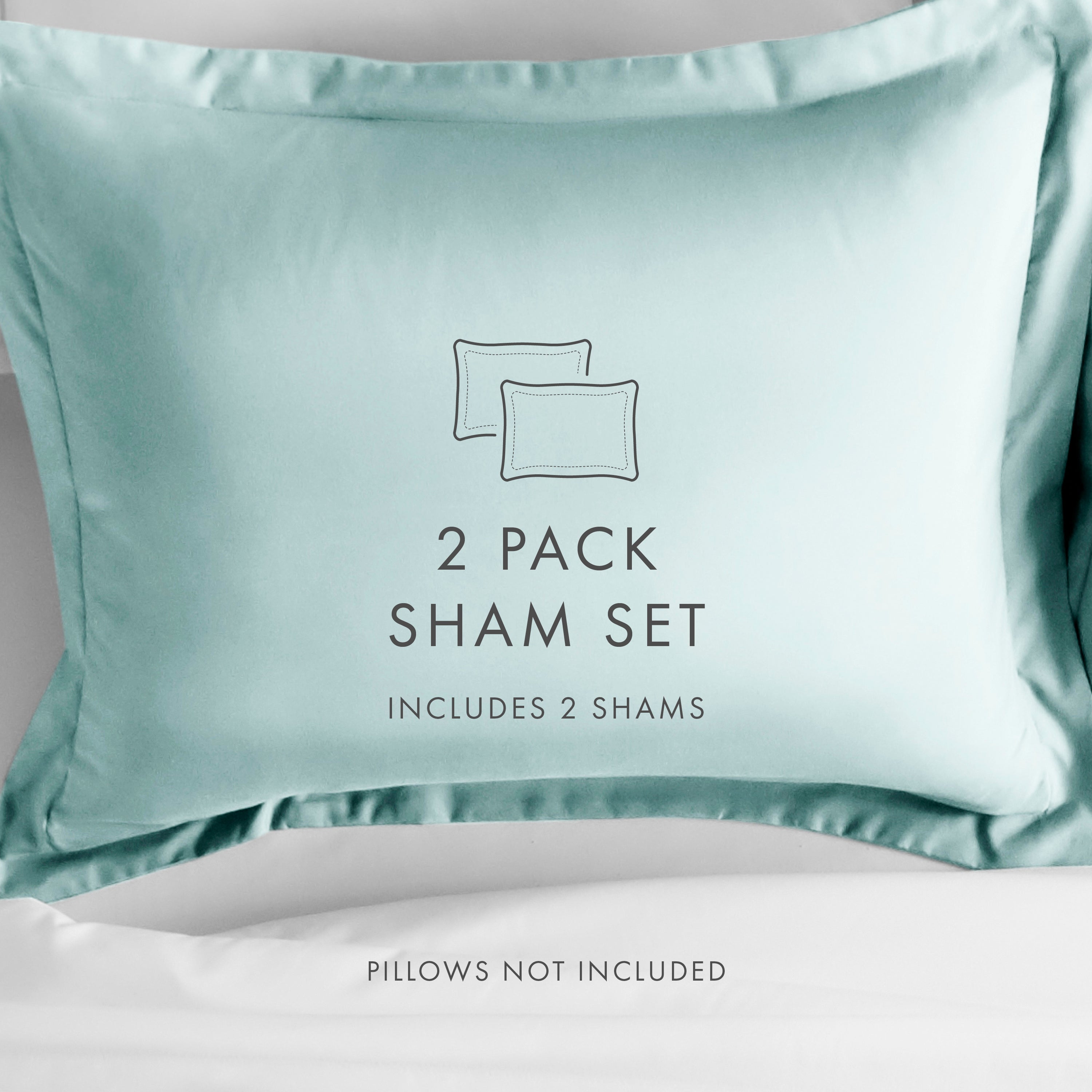 2 Piece Pillow Sham Set - Soft & Comfortable Pillow Covers for Bedroom Decor - Perfect for Queen & King Size Beds - Home & Hotel Use