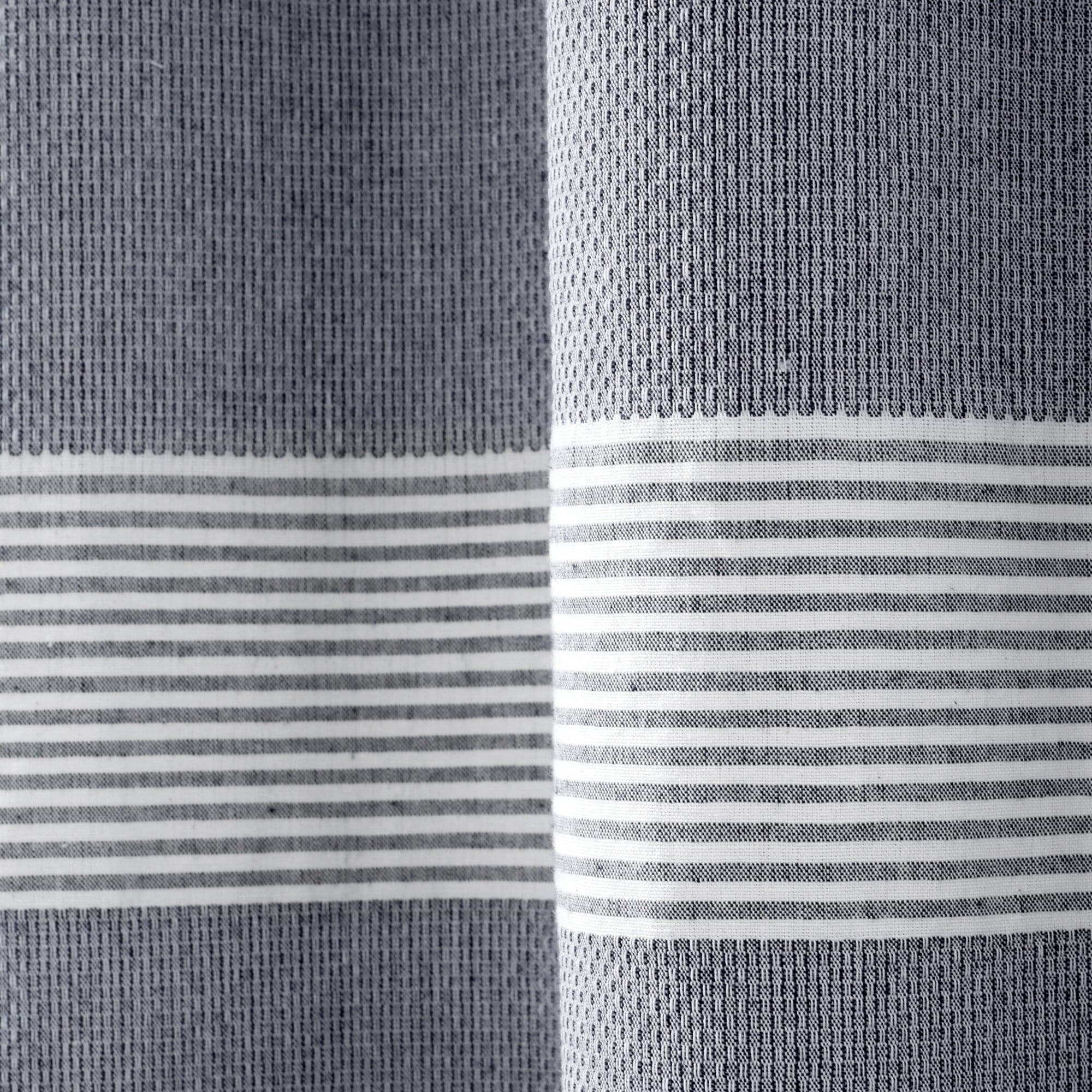 Tucker Stripe Yarn Dyed Knotted Tassel Window Curtain Panel Set - Elegant Blackout Drapes for Living Room & Bedroom Decor