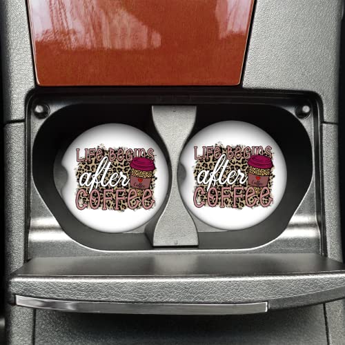 Premium Coffee Car Coasters Set - Non-Slip Cup Holders for Cars, Heat-Resistant & Absorbent - Perfect for Travel, Commuting & Road Trips